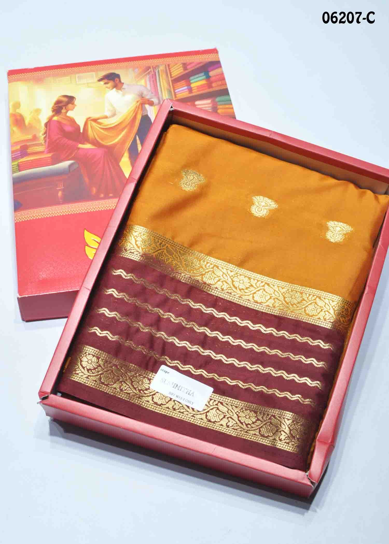 Reshma - 06207-C Mustard Color Traditional Crepe Silk Saree CM1408427 (LR1D)