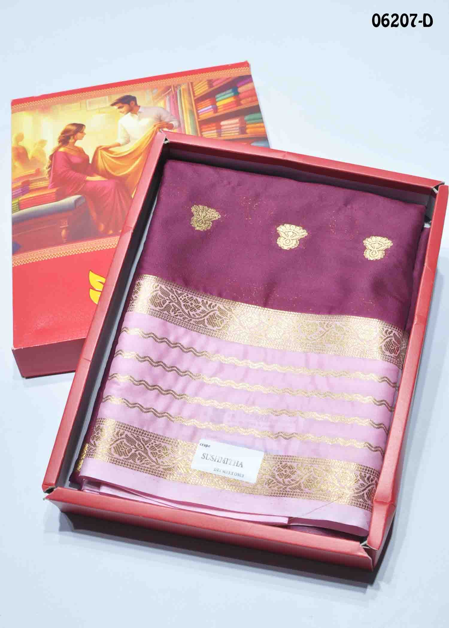 Reshma - 06207-D Purple Color Traditional Crepe Silk Saree CM1408427 (LR1D)