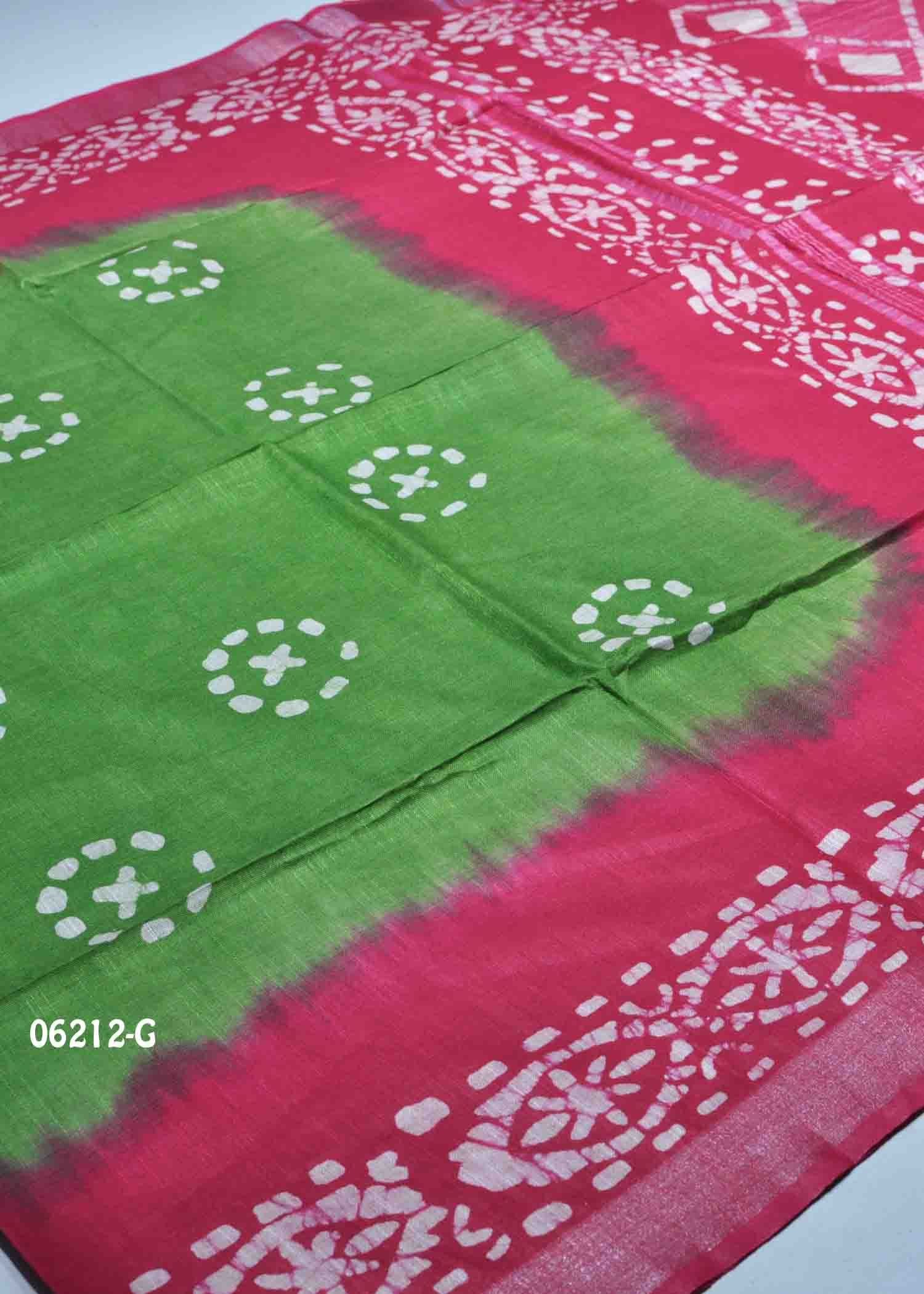 Tanvika - 06212-G Green Color Trendy Linen Cotton Saree CM1407856 (LR2C)