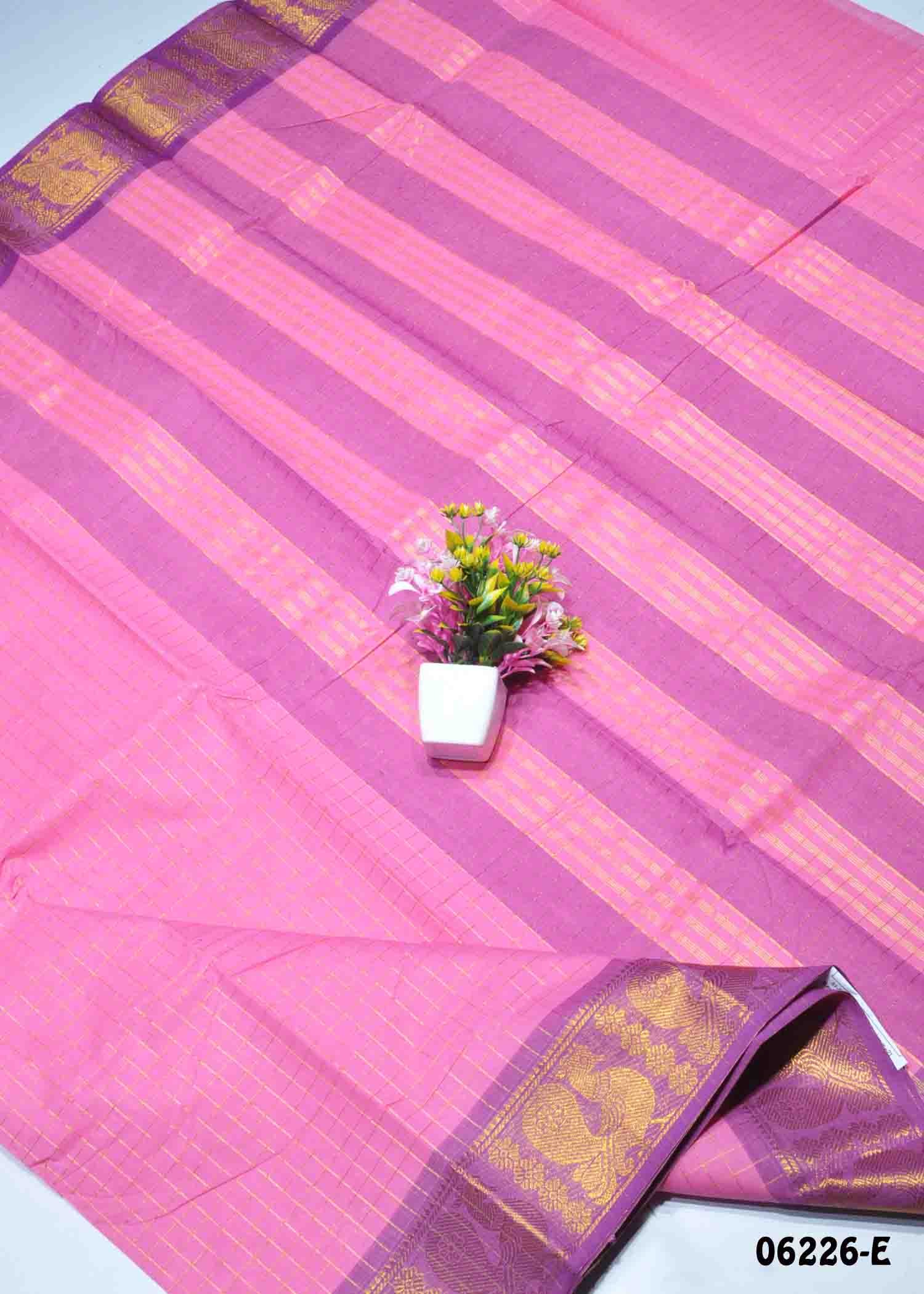 Vinaya - 06226-E Pink Color Traditionla Chettinad Cotton Saree CM1420118 (LR2D)