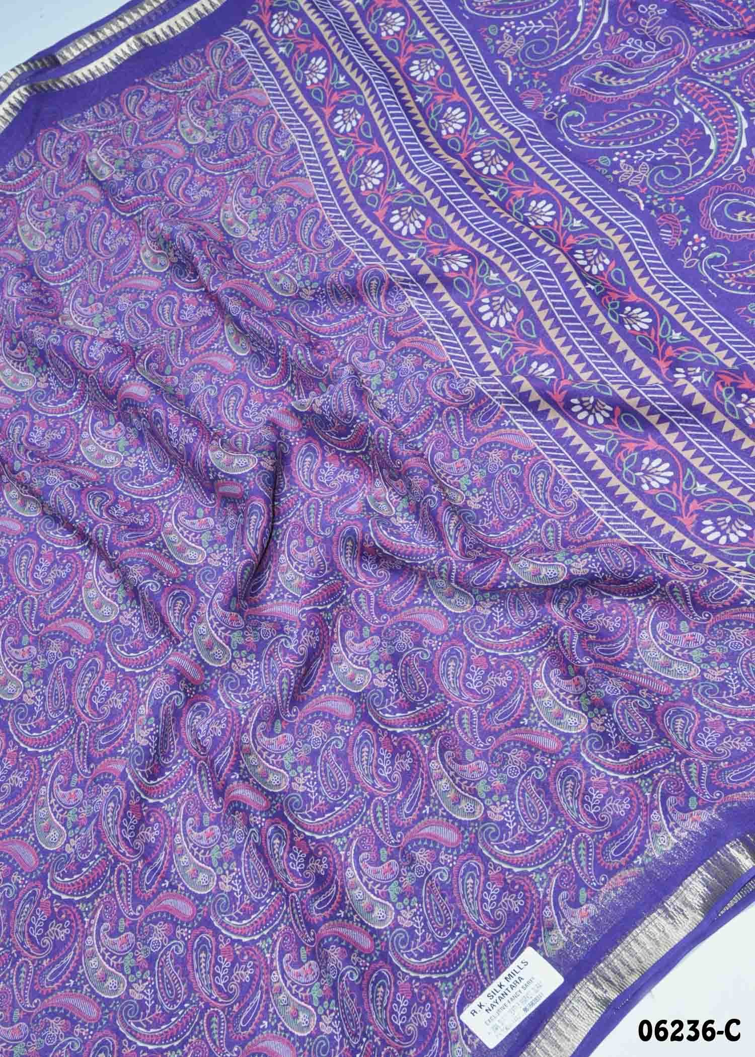 Iniya - 06236-C Violet Color Stylish Mass Melow Saree CM1411540 (LR1D)