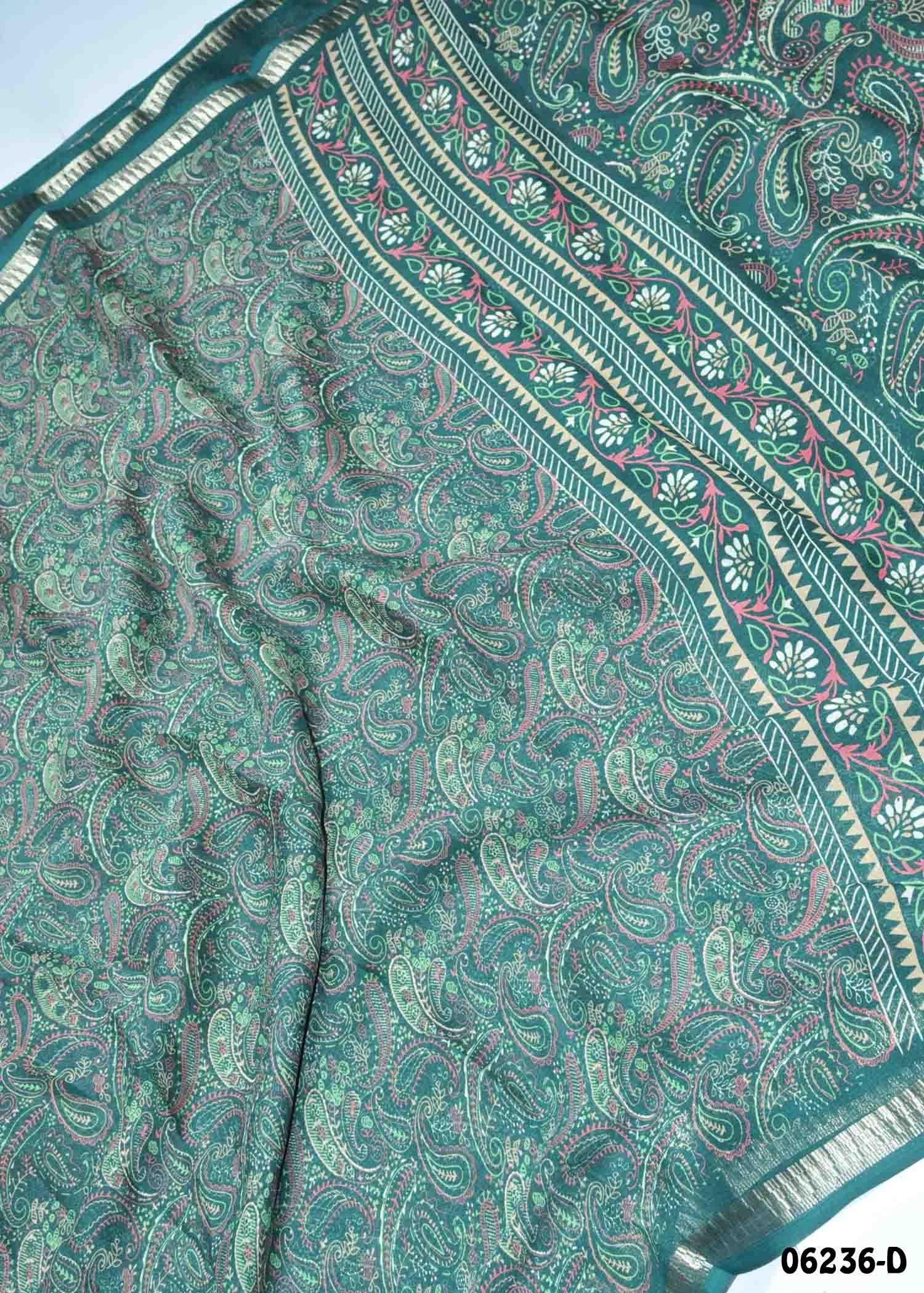 Iniya - 06236-D Green Color Stylish Mass Melow Saree CM1411540 (LR1D)