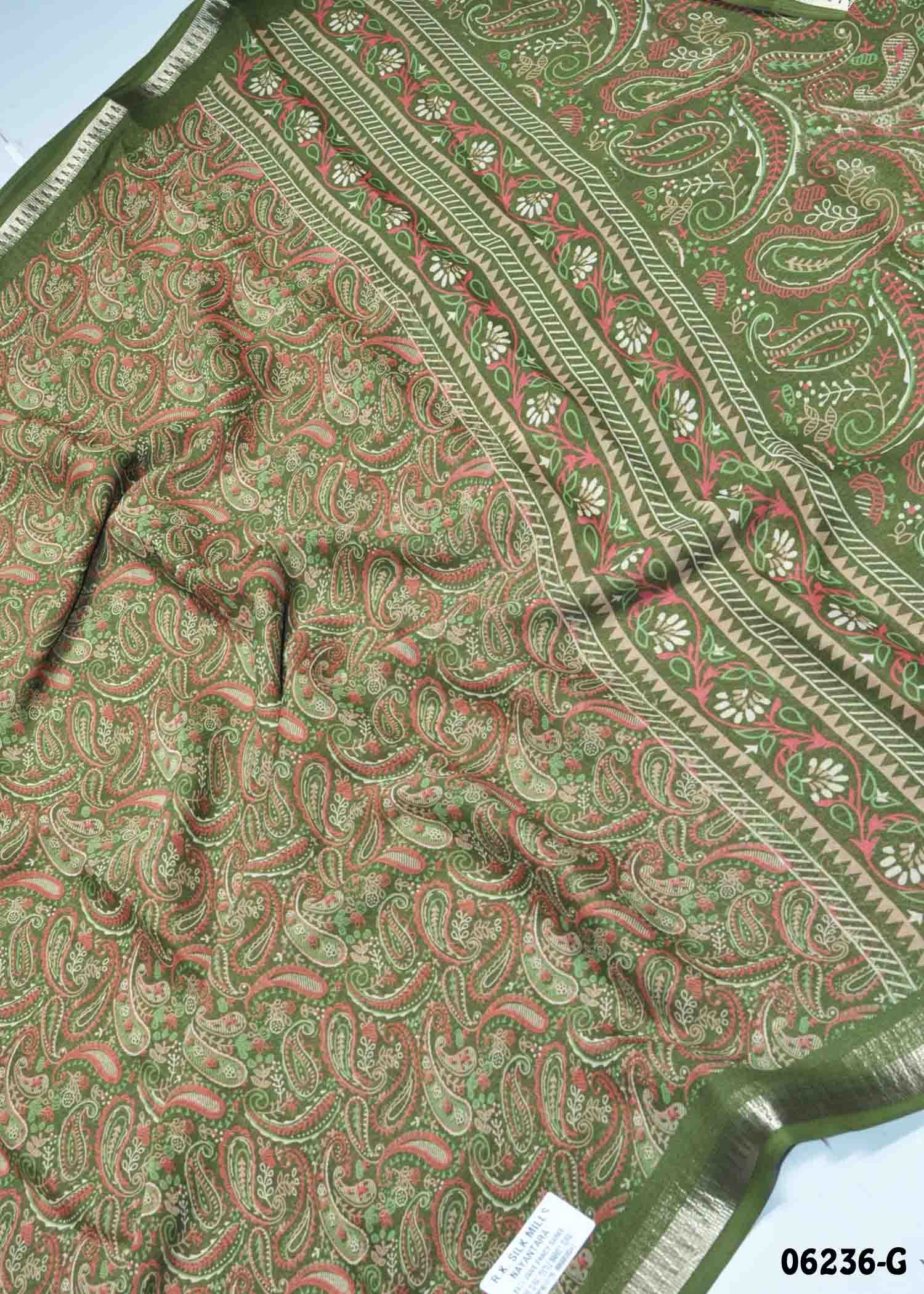 Iniya - 06236-G OliveGreen Color Stylish Mass Melow Saree CM1411540 (LR1D)
