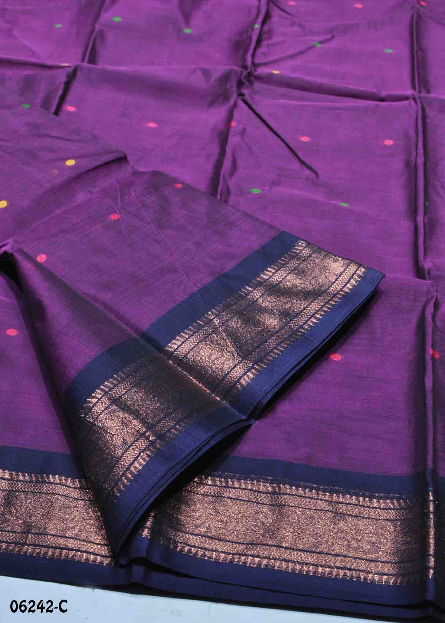 Ananya - 06242-C Purple Color Traditional Bengal Cotton Saree CM1411261 (LR4D)