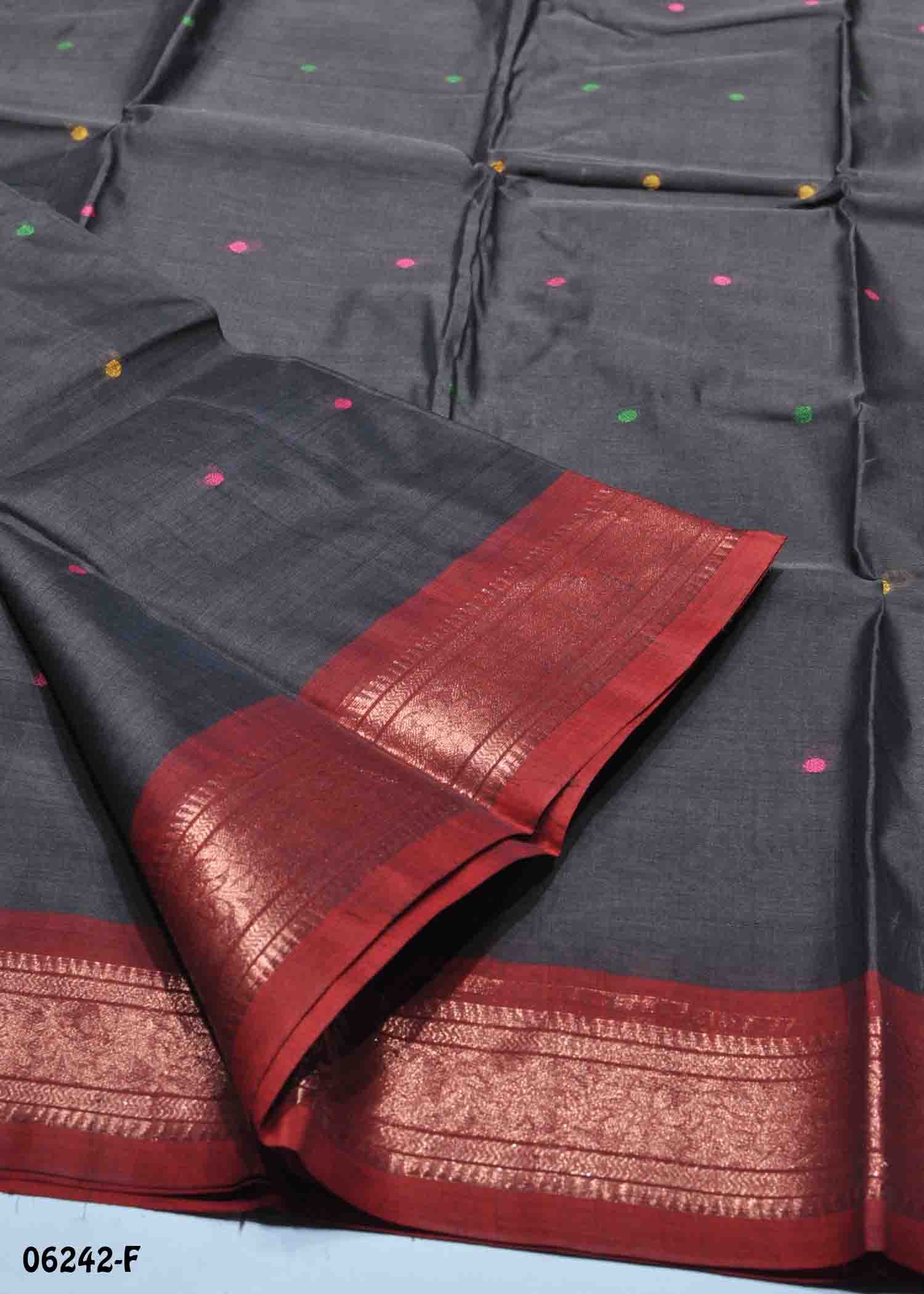 Ananya - 06242-F Brown Color Traditional Bengal Cotton Saree CM1411261 (LR4D)