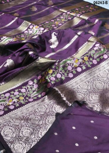 Vennila - 06243-B  Purple Color Tissue Moonga Georgette Saree CM1413931 (LR4C)
