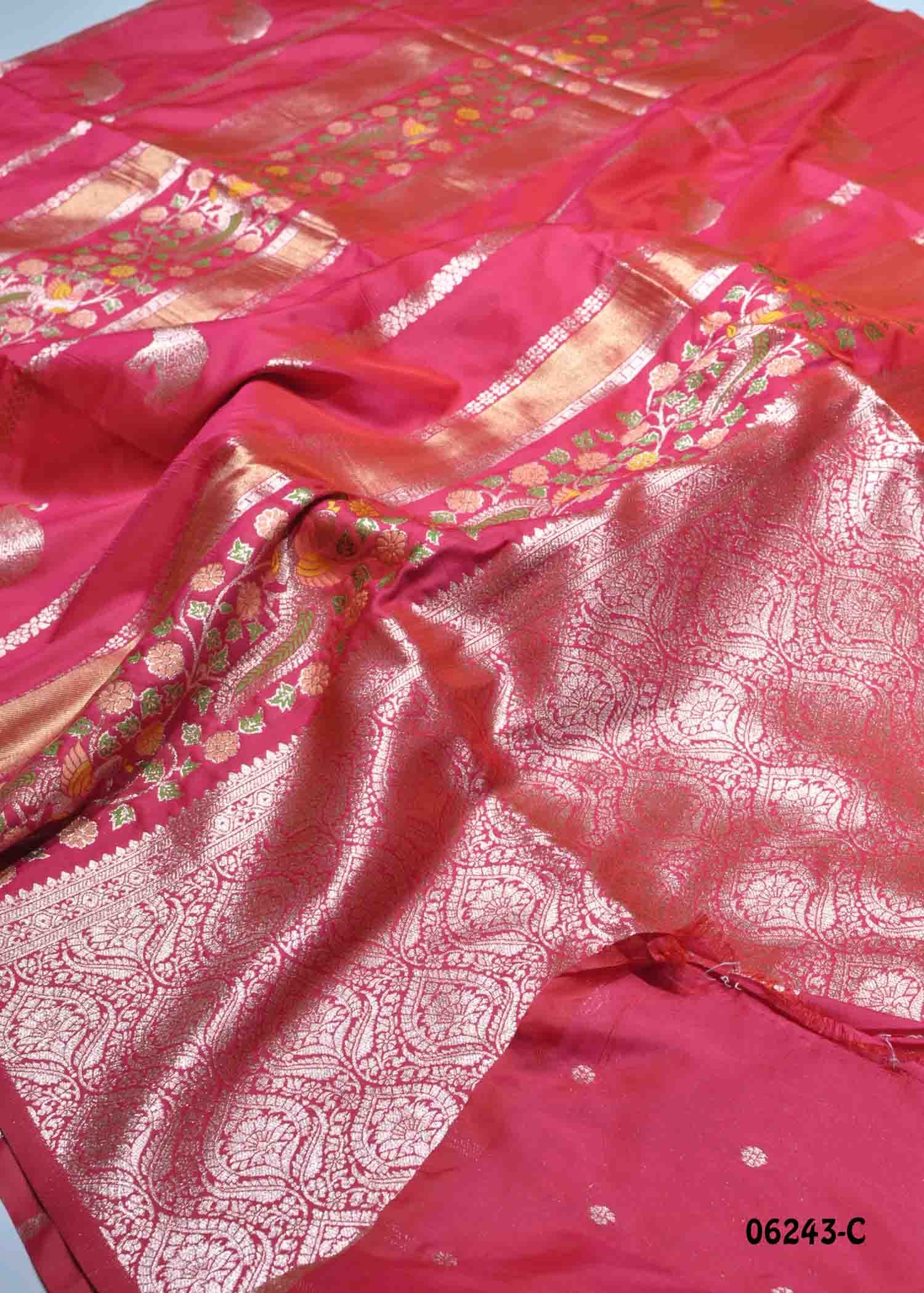 Vennila - 06243-C Pink Color Tissue Moonga Georgette Saree CM1413931 (LR4C)