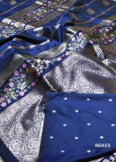 Vennila - 06243-D  NavyBlue Color Tissue Moonga Georgette Saree CM1413931 (LR4C)