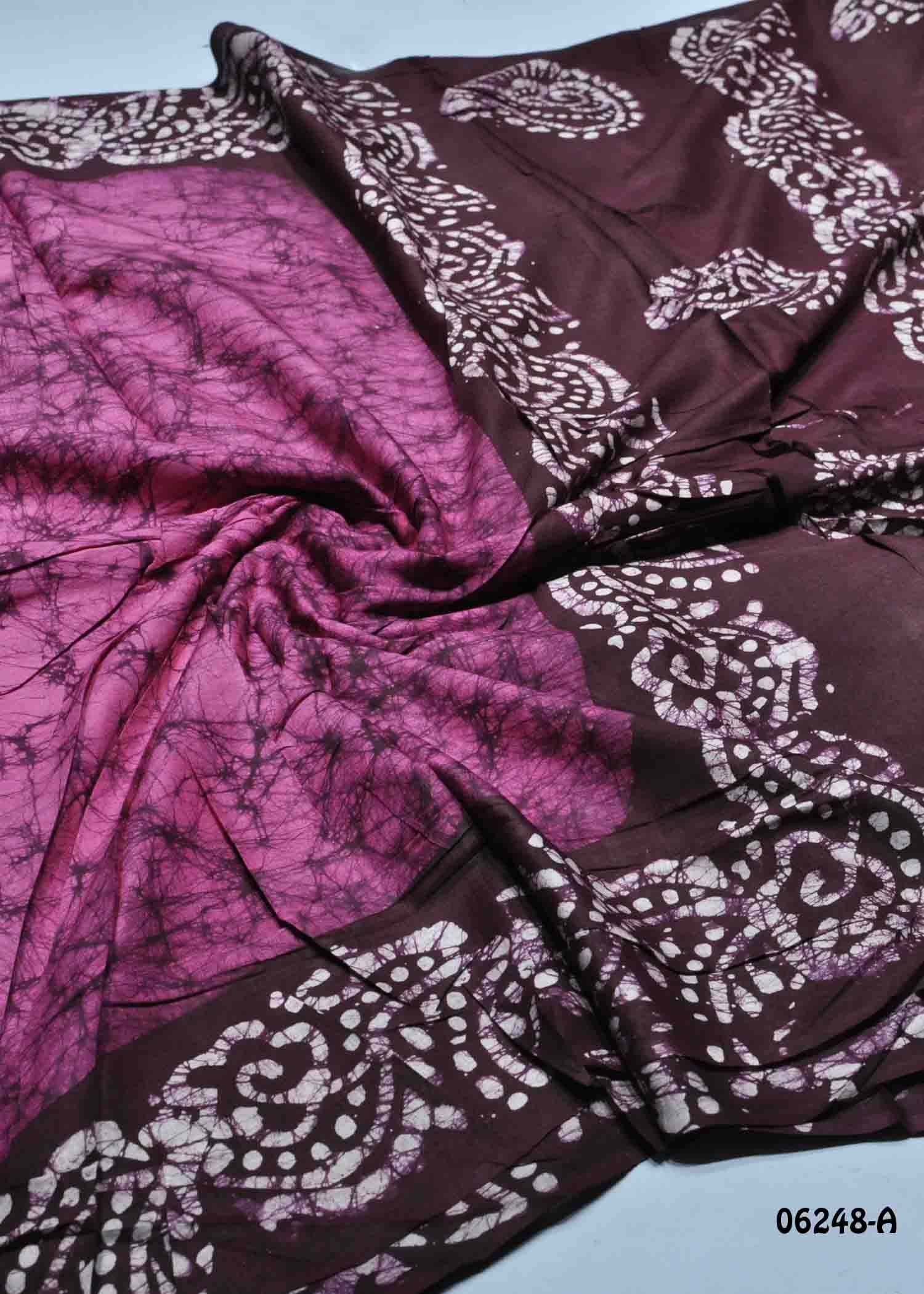 Indira - 06248-A Purple Color Summer Special Battik Cotton Saree CM1416714 (LR4C)