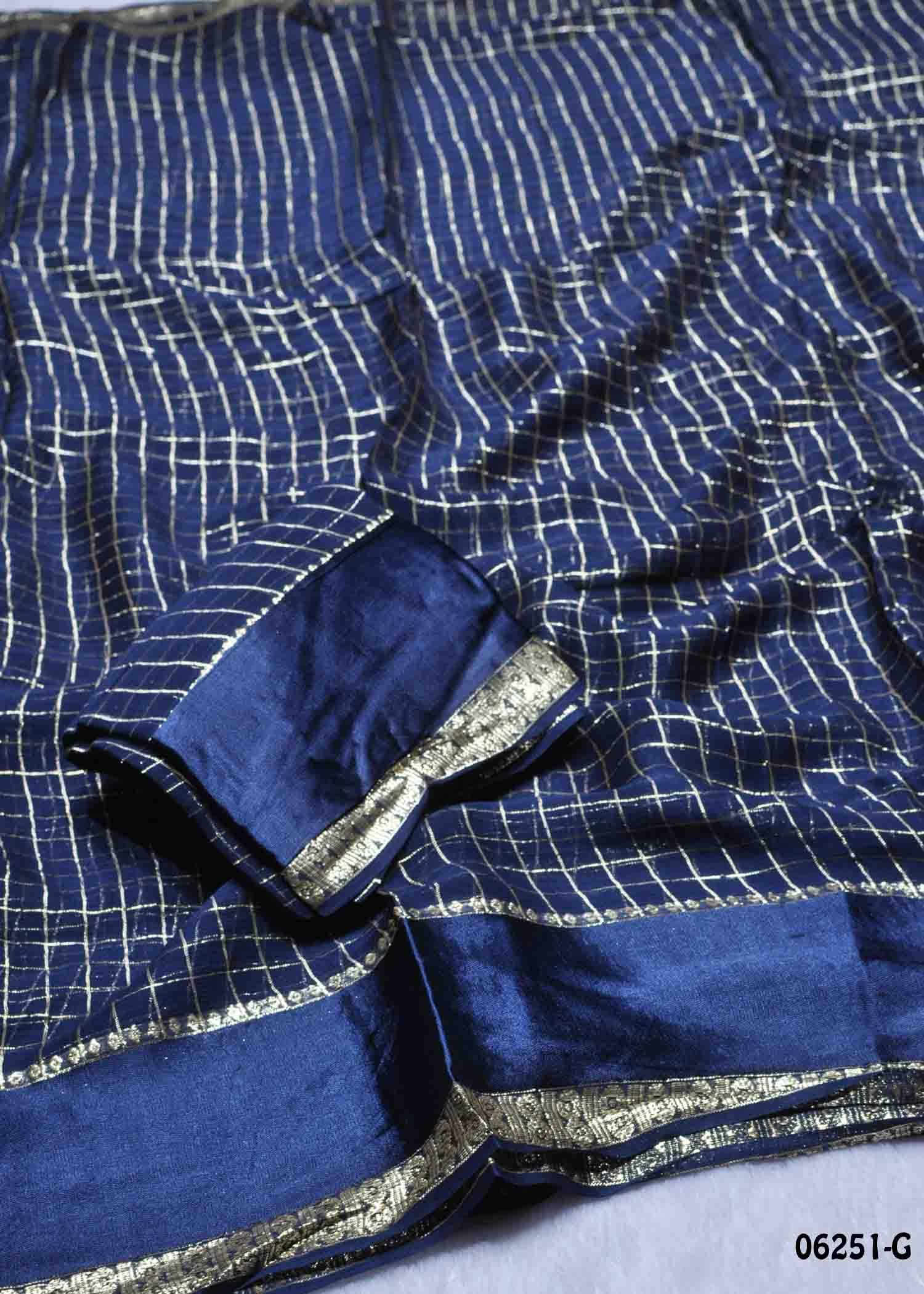 Aazhini - 06251-G NavyBlue Color Eleghant Viscose Georgette Saree CM1423498 (LR5D)