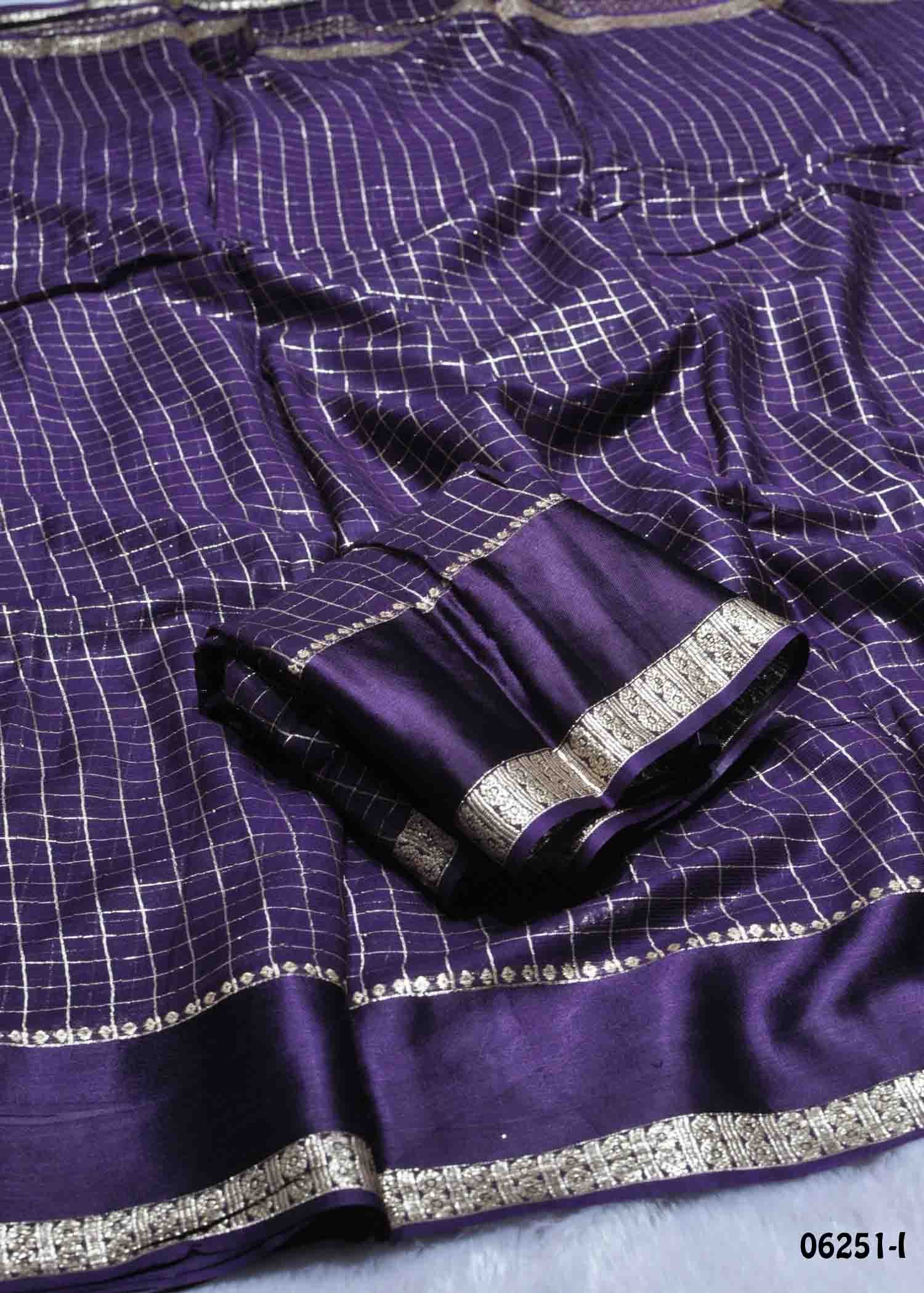 Aazhini - 06251-I Violet Color Eleghant Viscose Georgette Saree CM1423498 (LR5D)