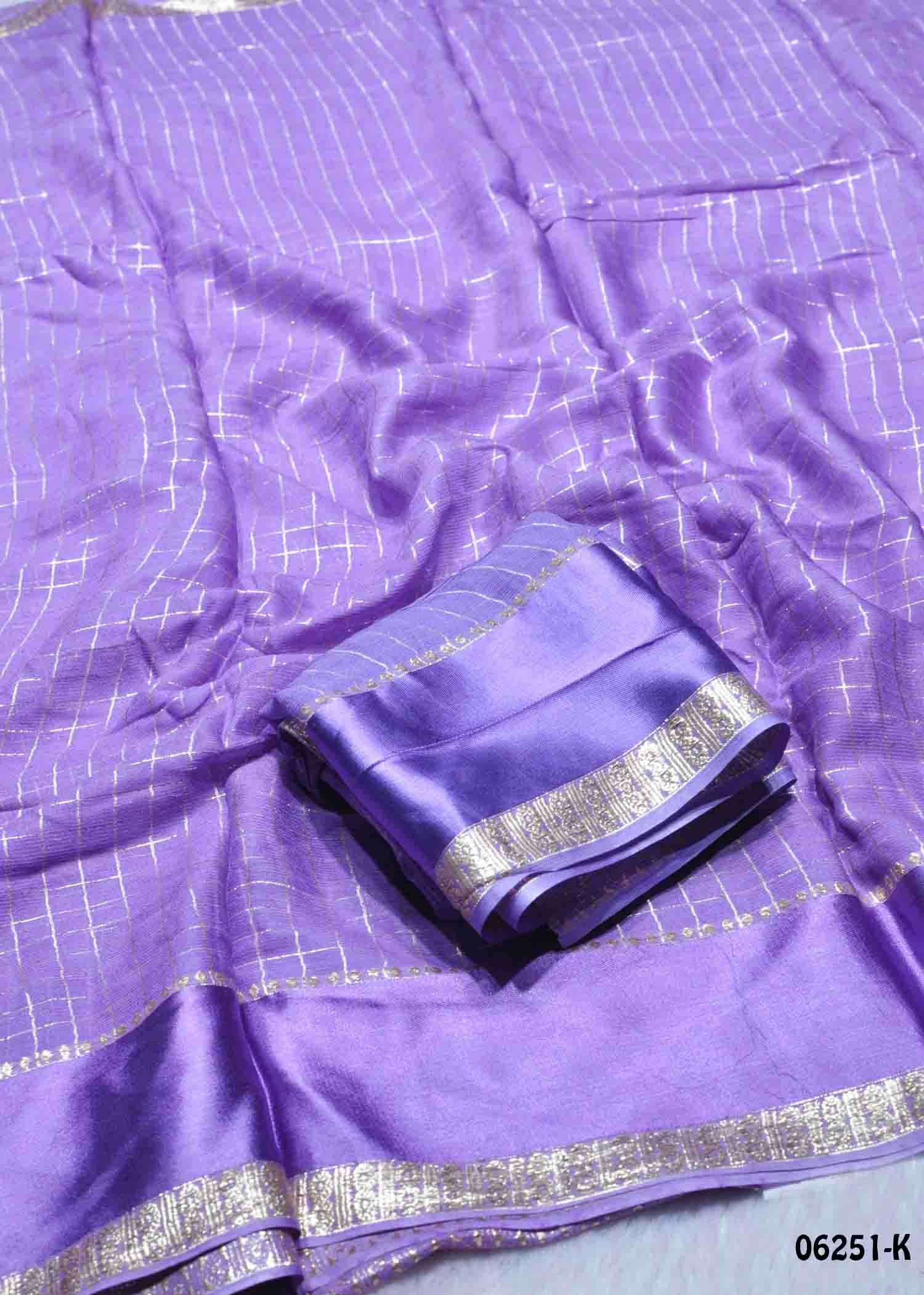 Aazhini - 06251-K Lavender Color Eleghant Viscose Georgette Saree CM1423498 (LR5D)