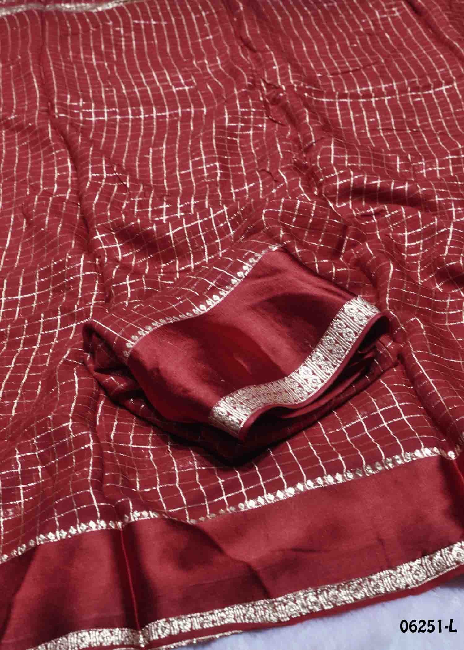 Aazhini - 06251-L Maroon Color Eleghant Viscose Georgette Saree CM1423498 (LR5D)