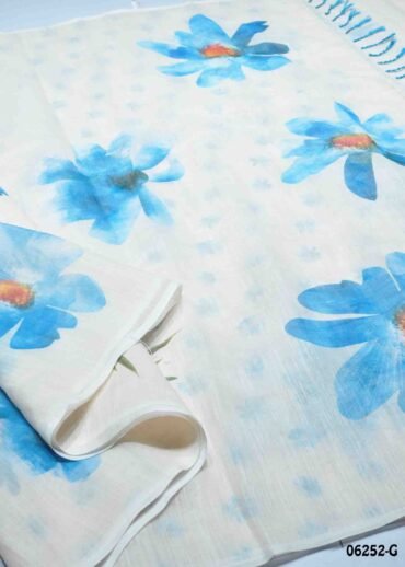 Ice Cream - 06252-G  Tan Color Trendy Linen Cotton Saree CM1411296 (LR4E)
