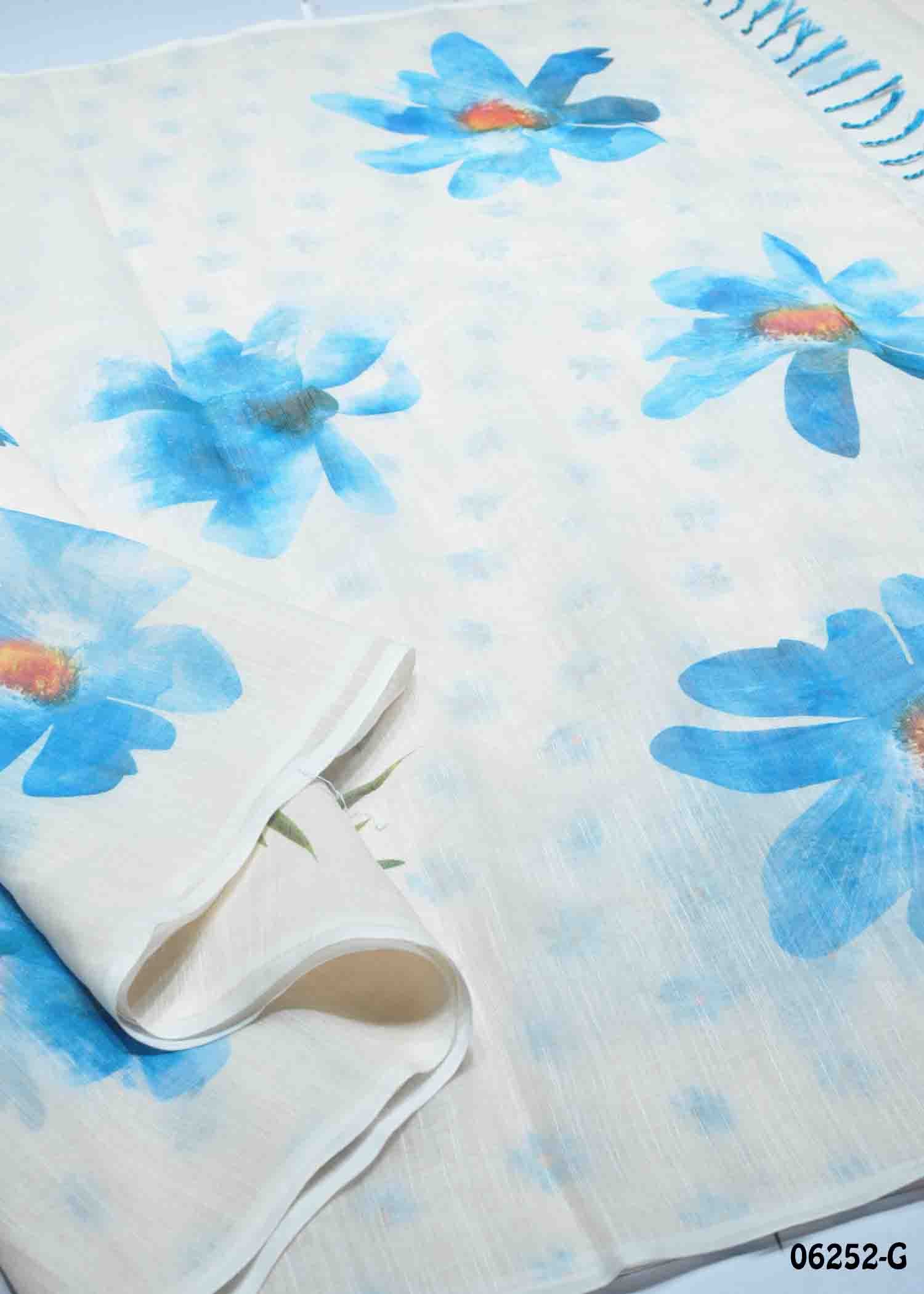 Ice Cream - 06252-G Tan Color Trendy Linen Cotton Saree CM1411296 (LR4E)