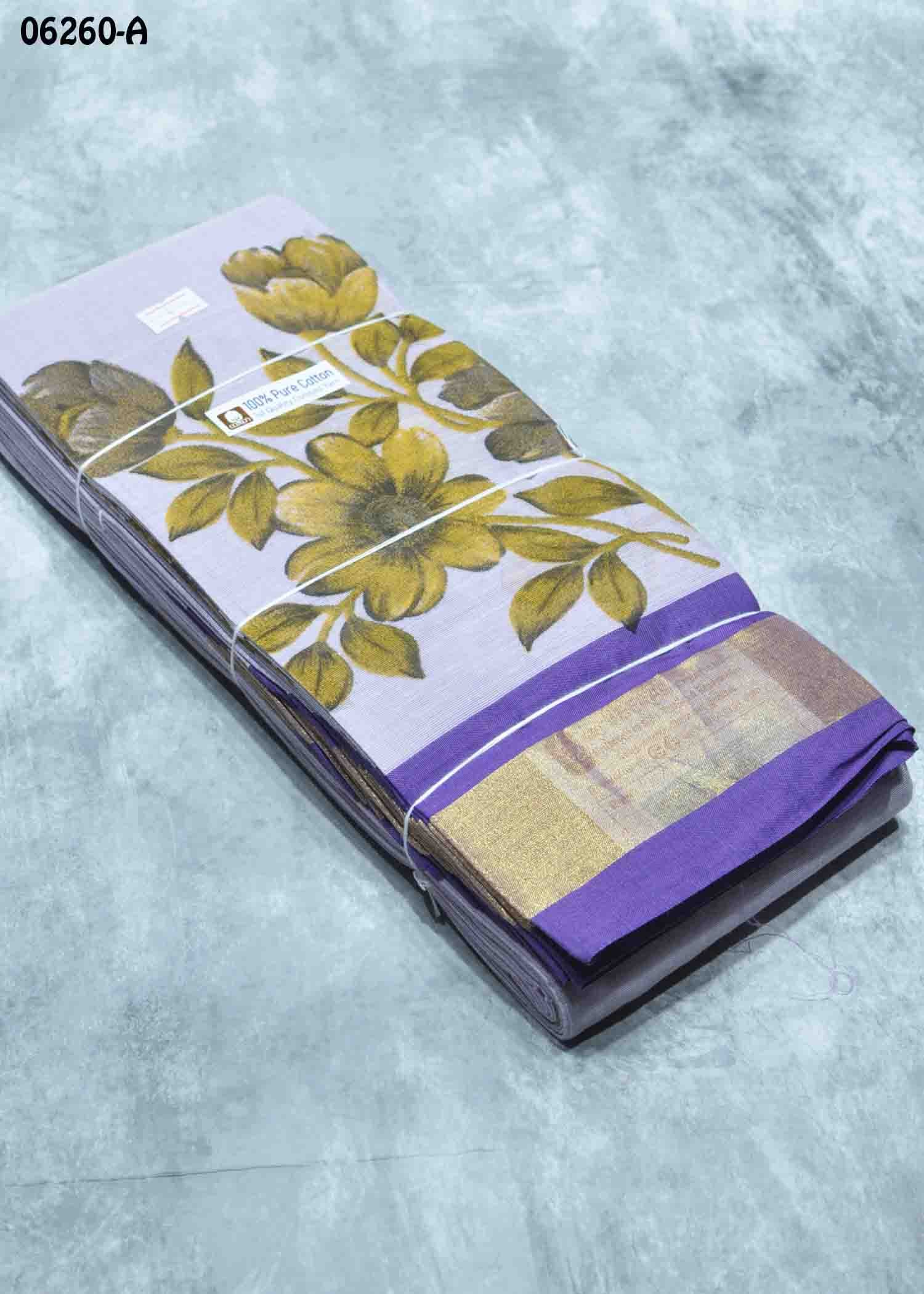 Kruthika - 06260-A Lavender Color Excellent Pure Cotton Saree CM1422874 (LR5D)