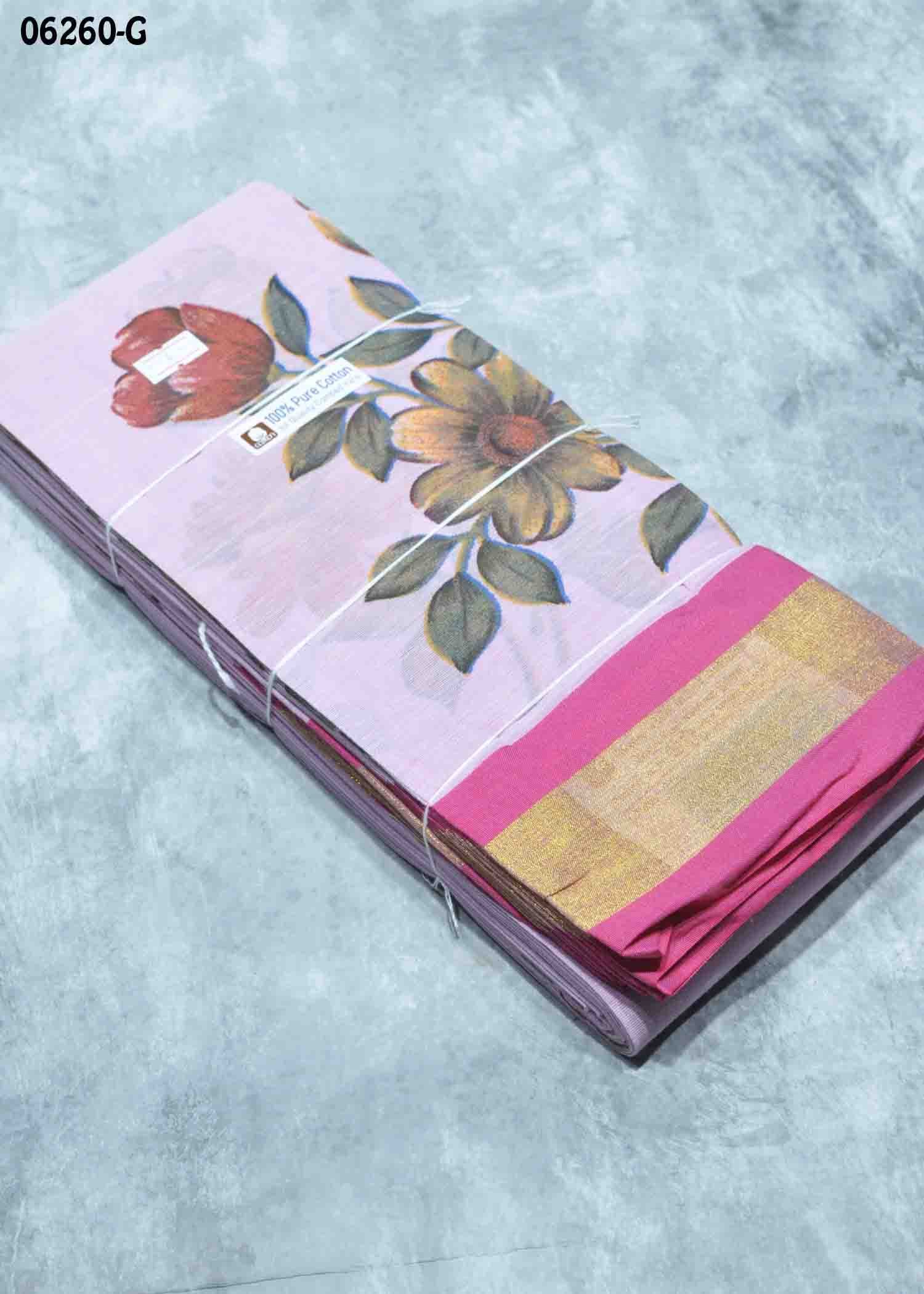 Kruthika - 06260-G LightPink Color Excellent Pure Cotton Saree CM1422874 (LR5D)