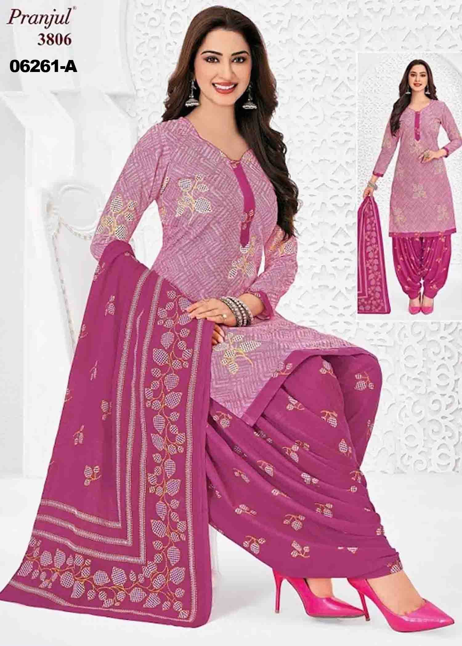 Pranjul Salwar Vol-38 06261-A (XL ) Pink Color Readymade Cotton Salwar CM1417001 (RR6E)