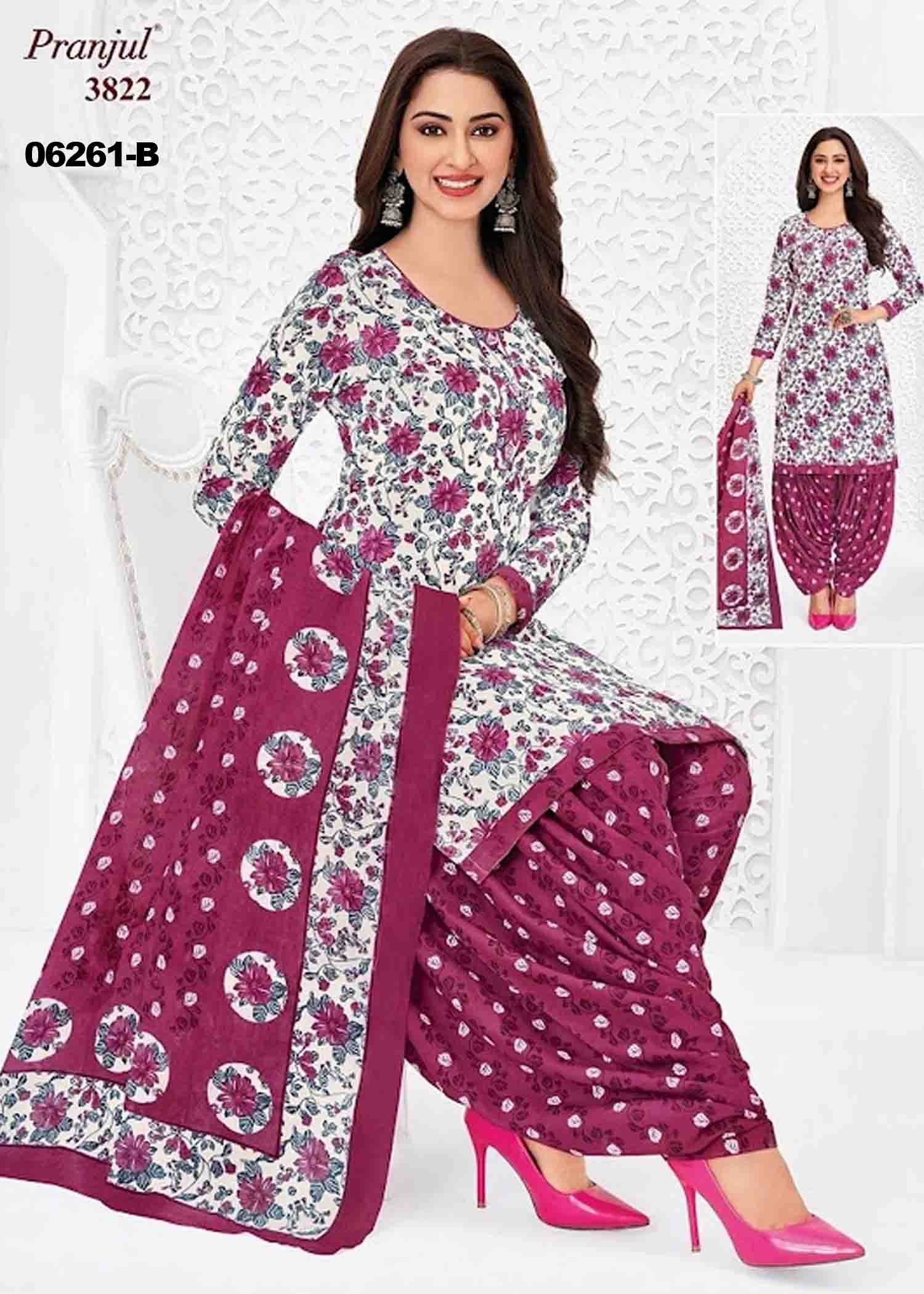 Pranjul Salwar Vol-38 06261-B (XL ) Halfwhite Color Readymade Cotton Salwar CM1417001 (RR6E)