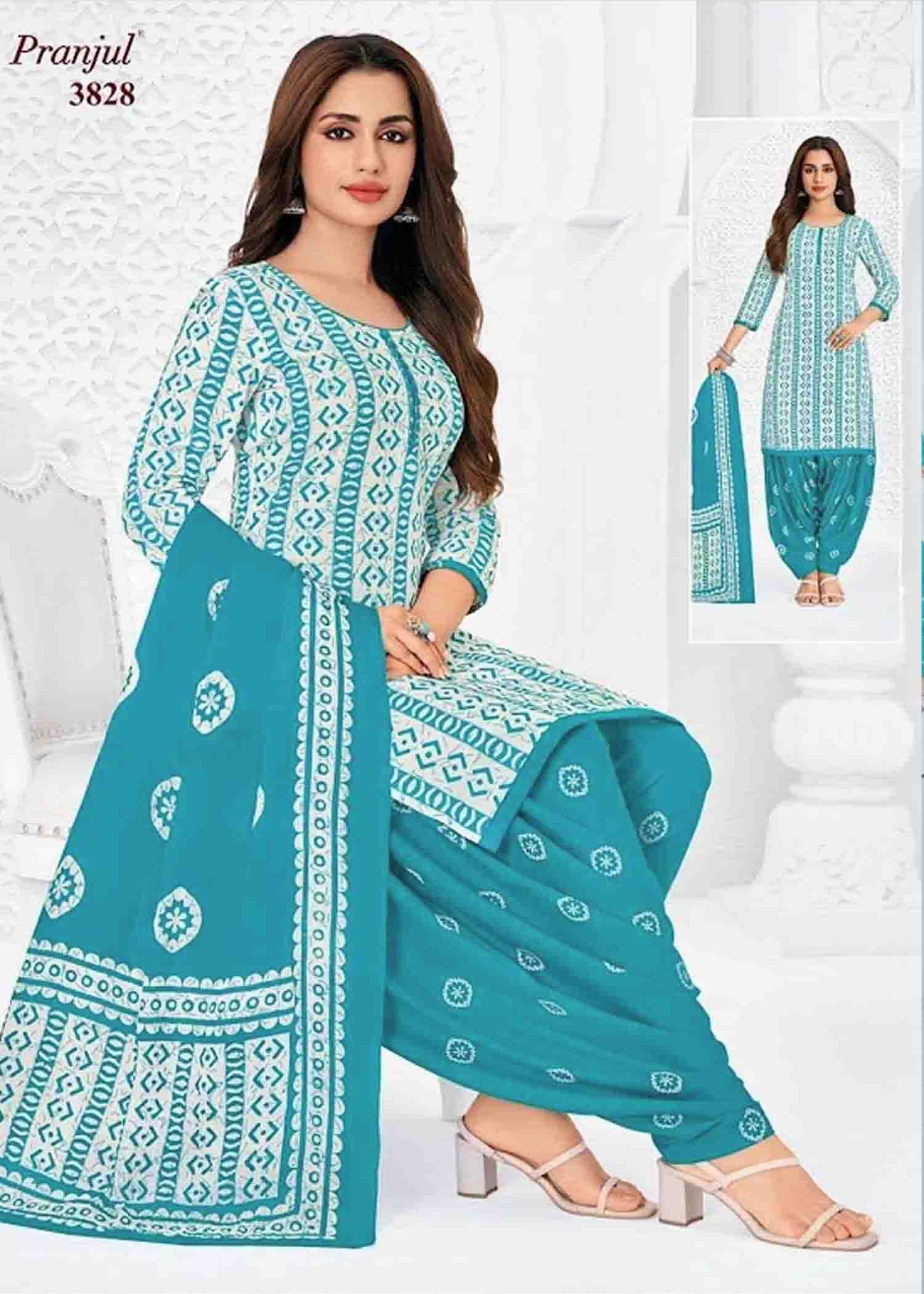 Pranjul Salwar Vol-38 06261-F (XL ) Halfwhite Color Readymade Cotton Salwar CM1417001 (RR6E)
