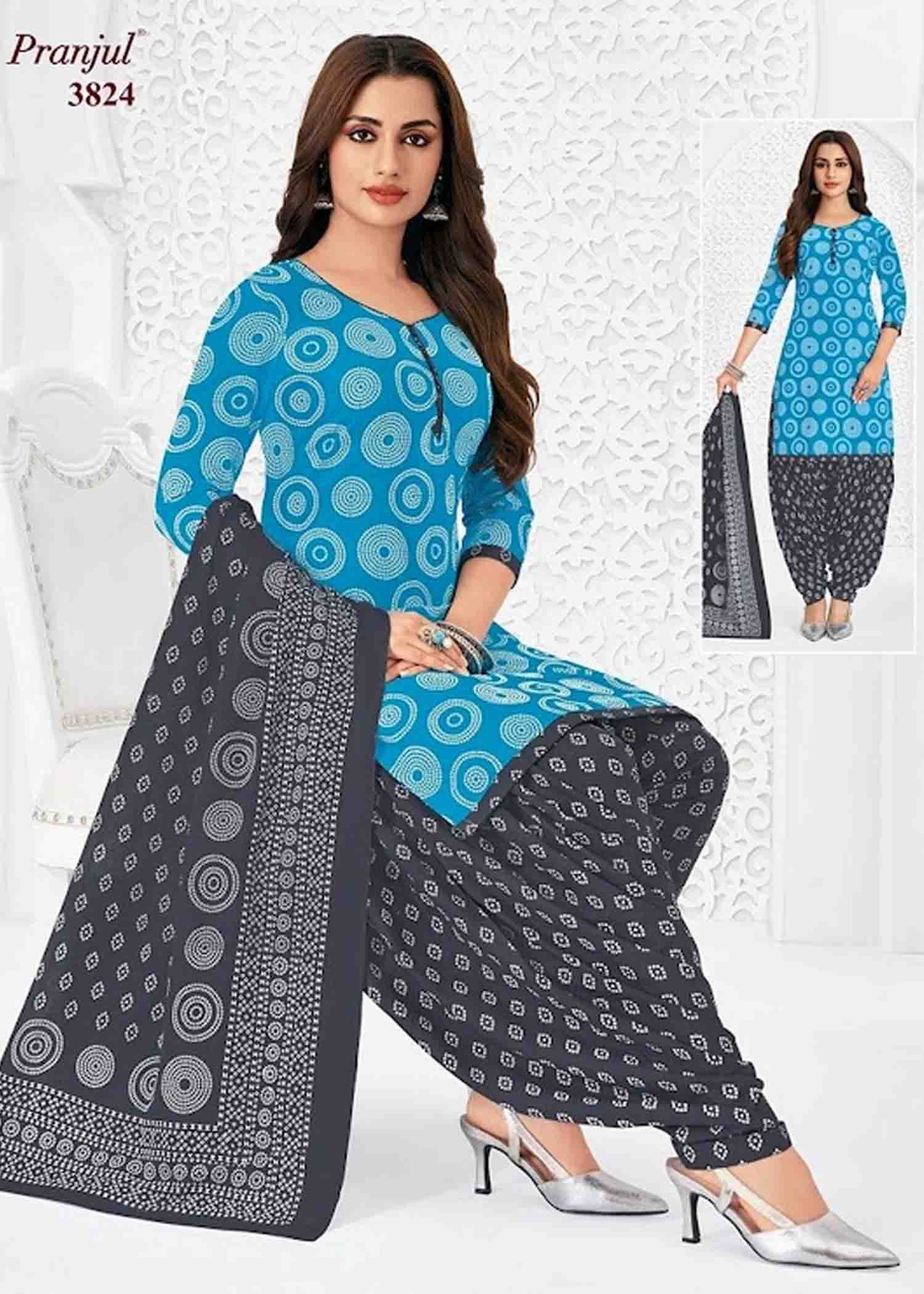 Pranjul Salwar Vol-38 06262-E (XL ) SkyBlue Color Readymade Cotton Salwar CM1417001 (RR6E)
