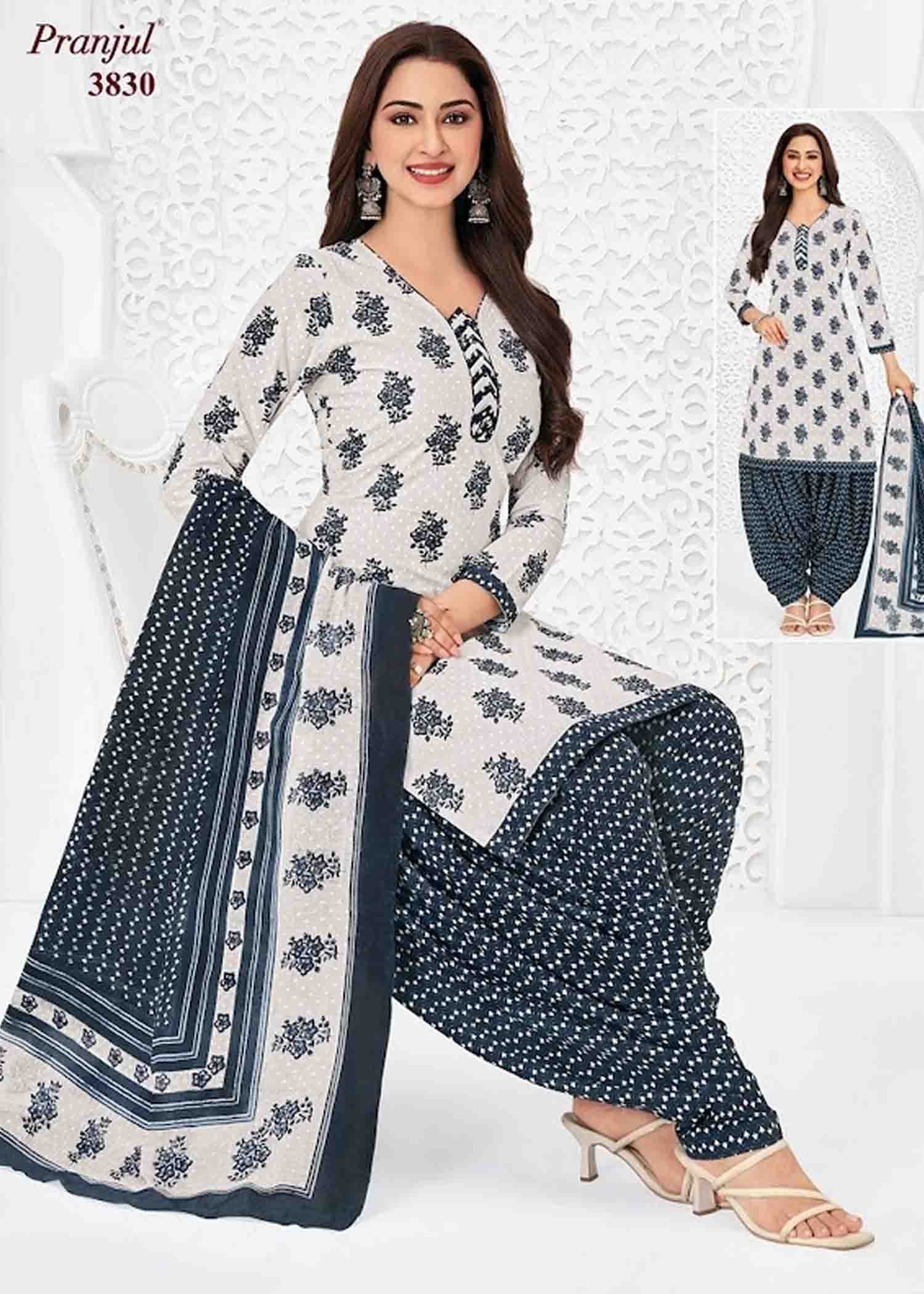 Pranjul Salwar Vol-38 06262-J (XL ) Halfwhite Color Readymade Cotton Salwar CM1417001 (RR6E)