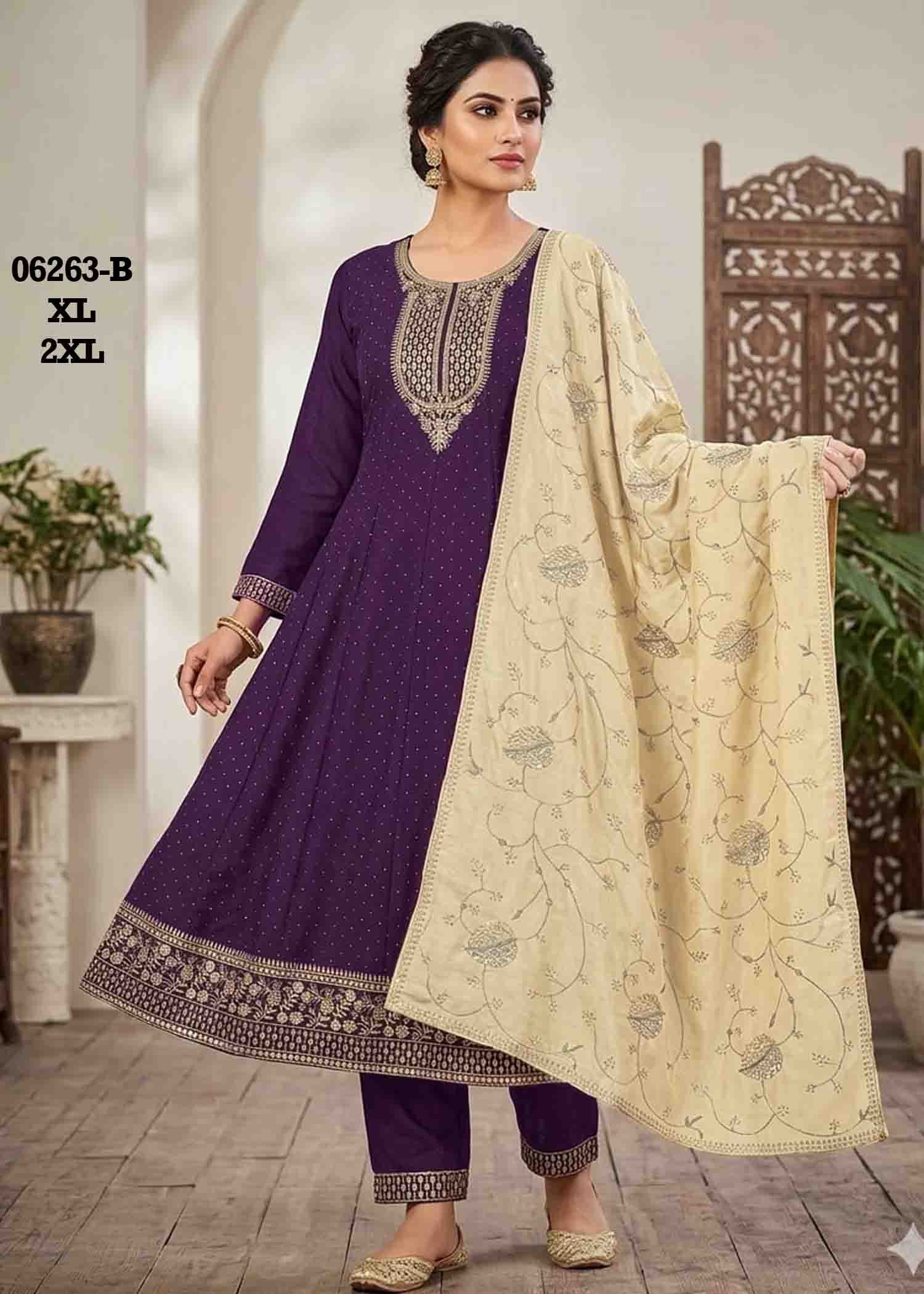 Aadhira- 06263-B (XL-2XL ) Purple Color Readymade Silk Blend Designer Salwar CM1417431 (RR6C)