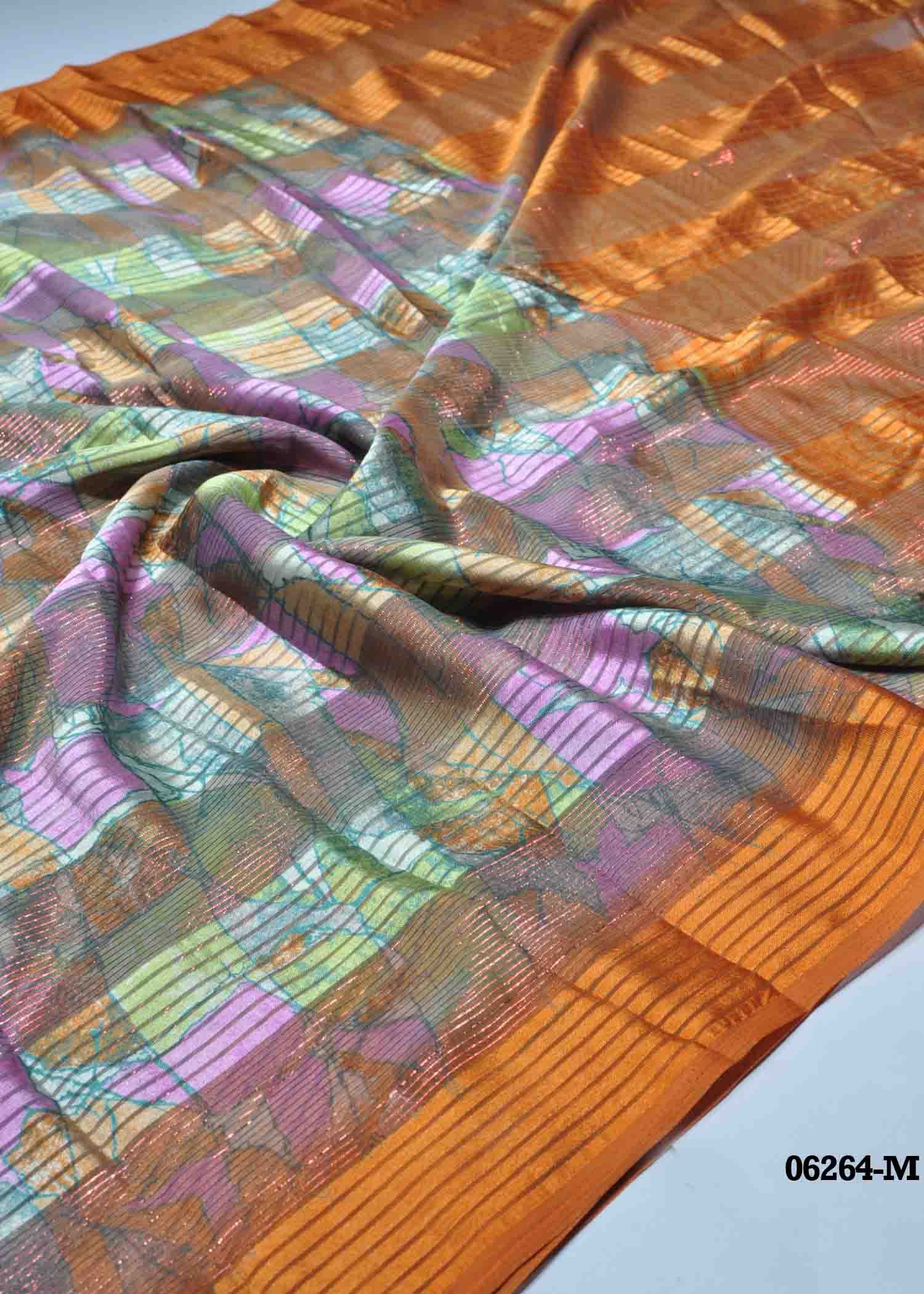 Manimegazhi - 06264-M Orange Color Excellent Soft Chiffon Saree CM1417611 (RR1C)