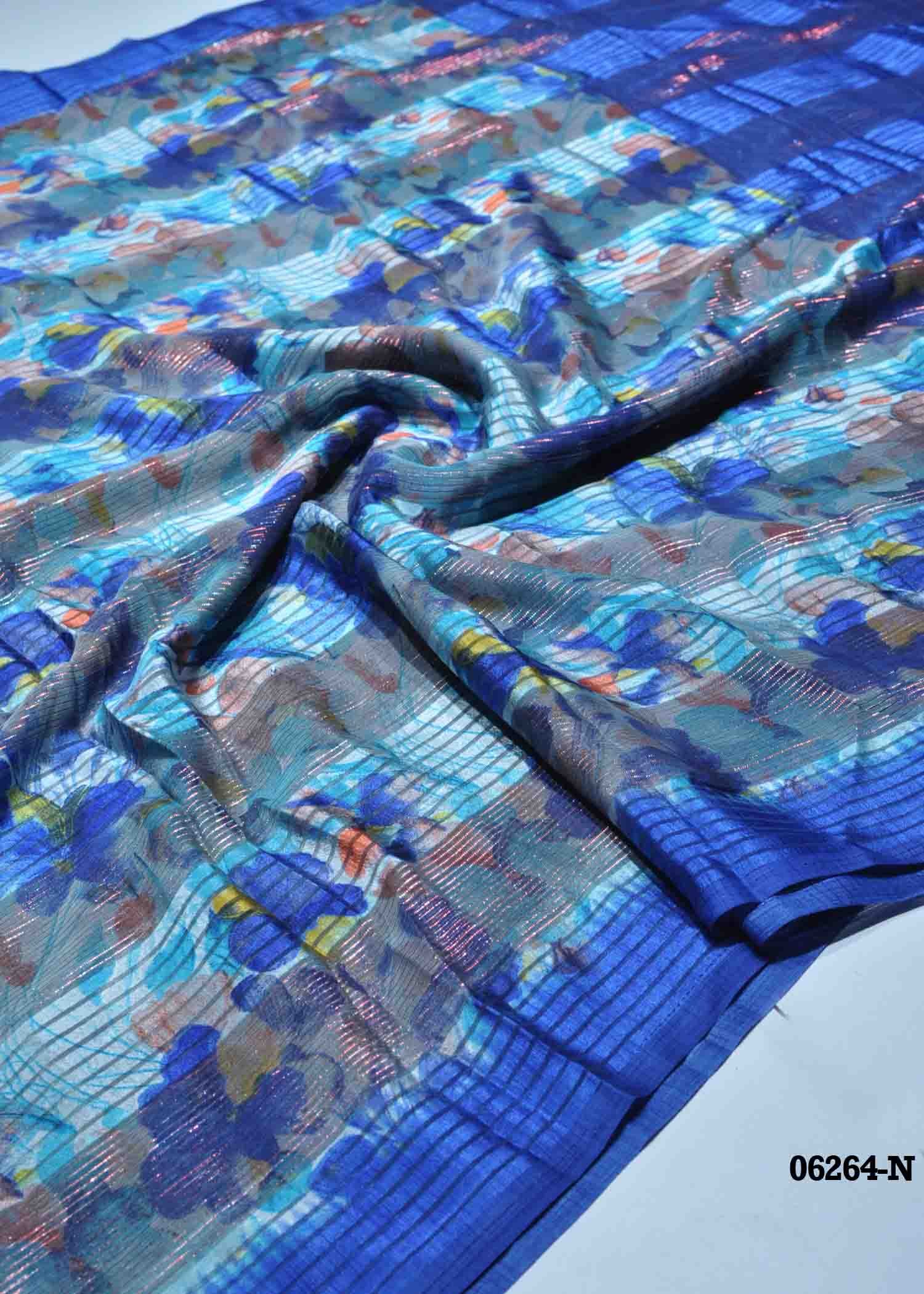 Manimegazhi - 06264-N Blue Color Excellent Soft Chiffon Saree CM1417611 (RR1C)
