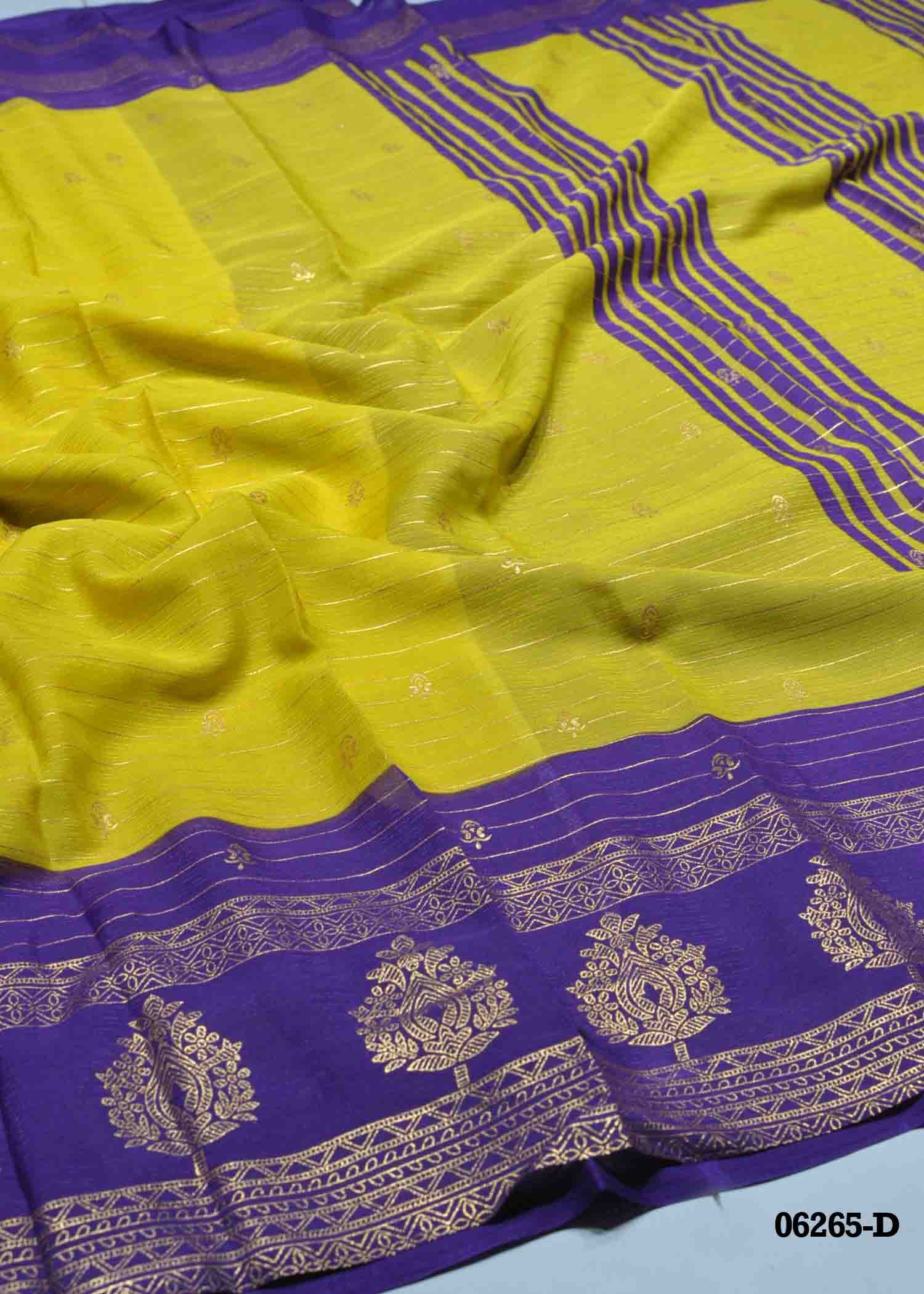 Kanimozhi - 06265-D Yellow Color Excellent Soft Synthetic Saree CM1422493 (RR1B)