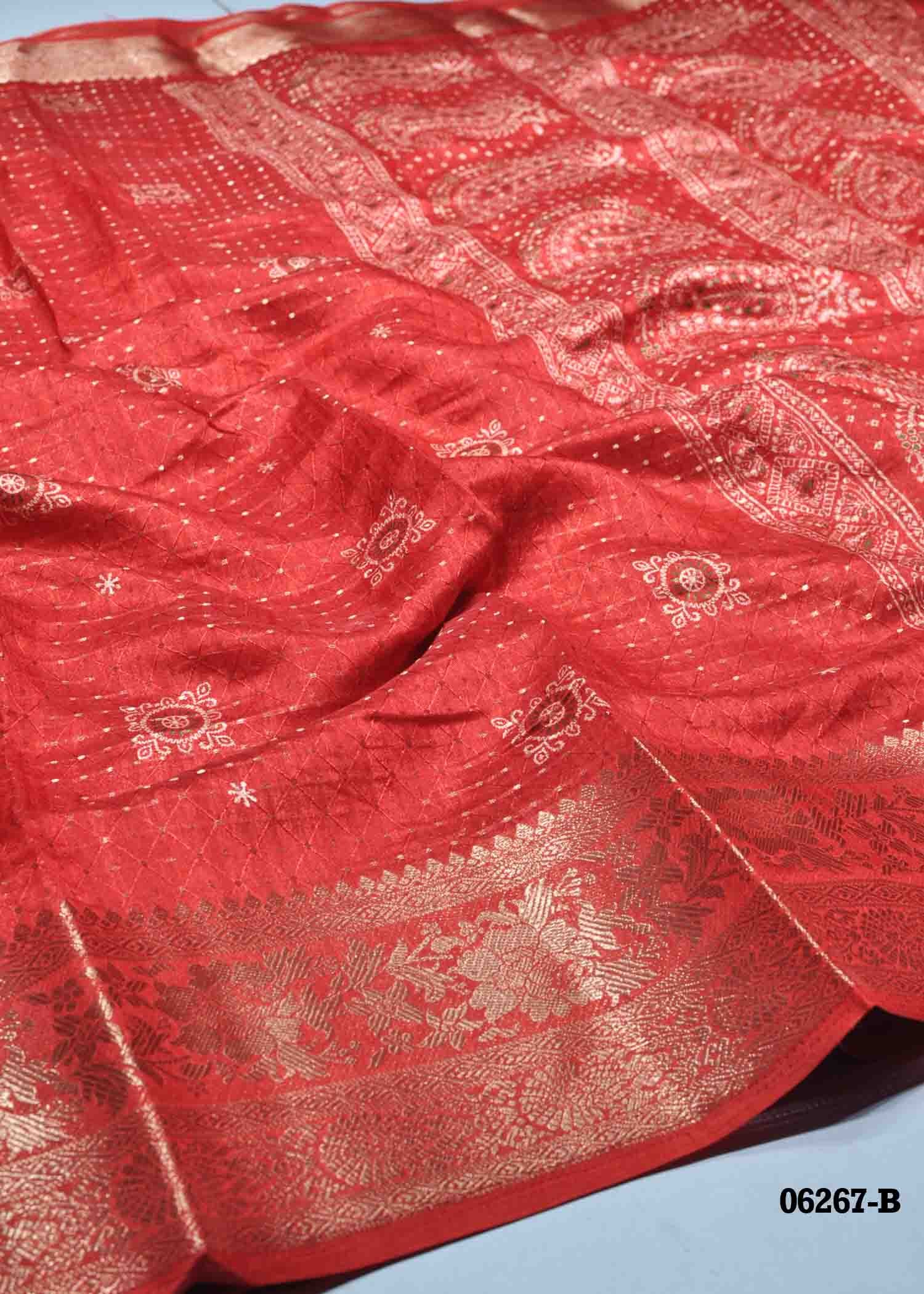 Kavitha - 06267-B BrightRed Color Excellent Fancy Cotton Saree CM1408329 (RR1B)