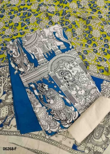 Kanishka - 06268-F  SkyBlue Color Kalamkari Cotton Salwar Material CM1423844 (RR4C)