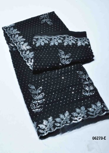 Shreya - 06270-E  Black Color Excellent Stone Work Georgette Saree CM1425274 (RR3E)