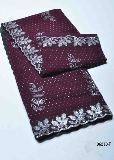 Shreya - 06270-F  Purple Color Excellent Stone Work Georgette Saree CM1425274 (RR3E)