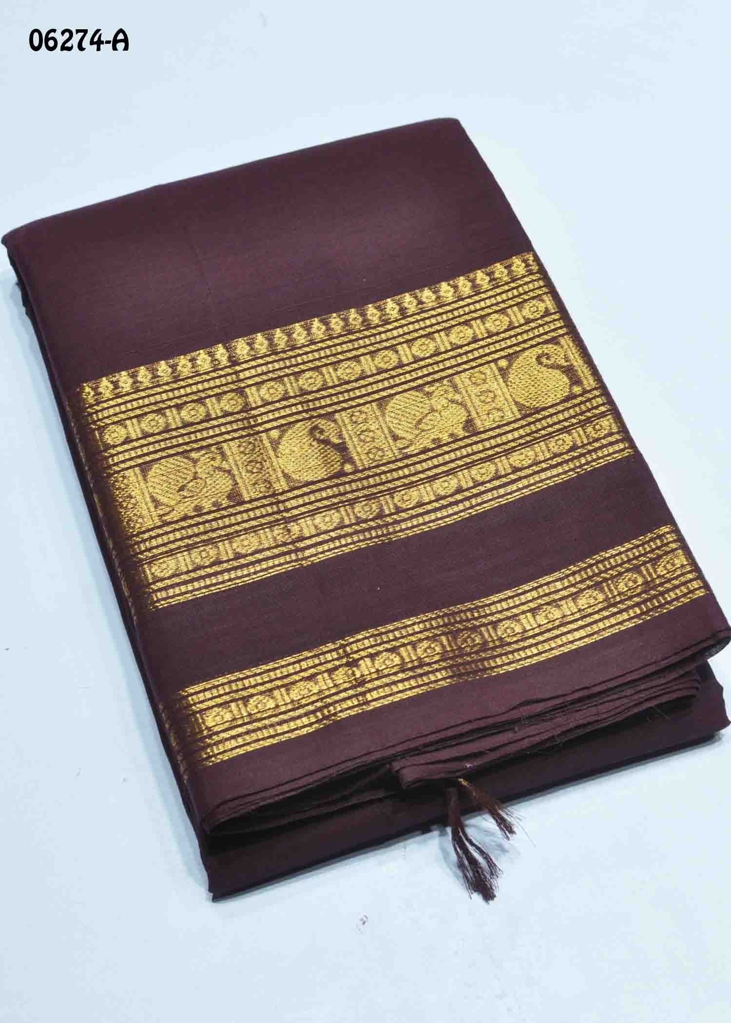 Yuvasri - 06274-A CoffeeBrown Color Excellent Traditional Chettinad Cotton Saree CM1423125 (RR2B)