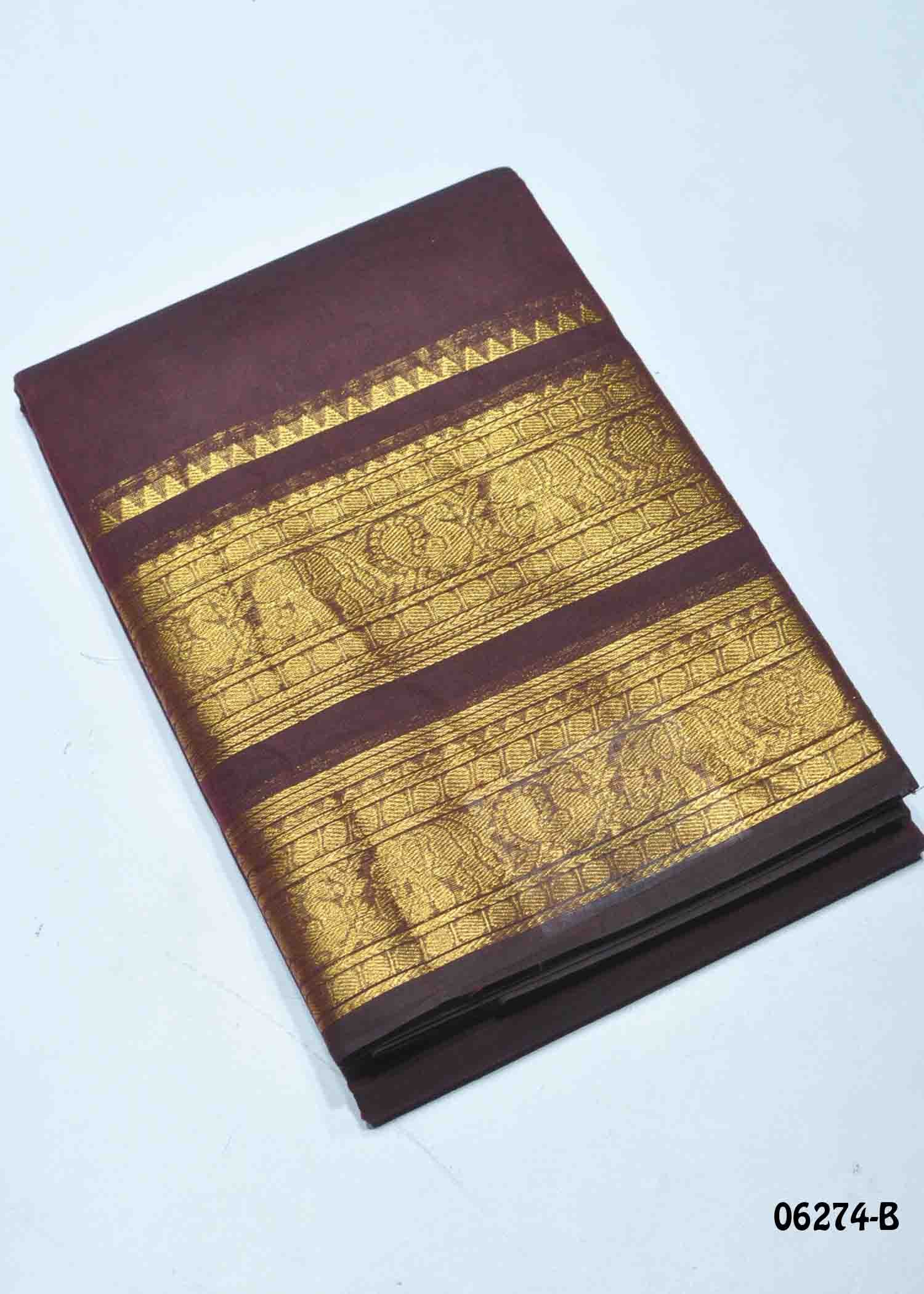Yuvasri - 06274-B CoffeeBrown Color Excellent Traditional Chettinad Cotton Saree CM1427210 (RR2B)