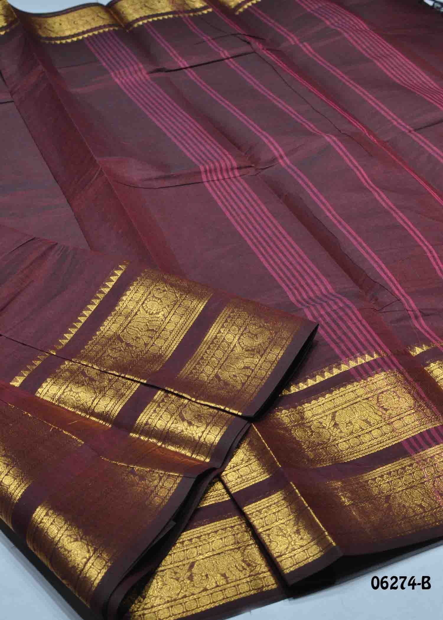 Yuvasri - 06274-B CoffeeBrown Color Excellent Traditional Chettinad Cotton Saree CM1427210 (RR2B)