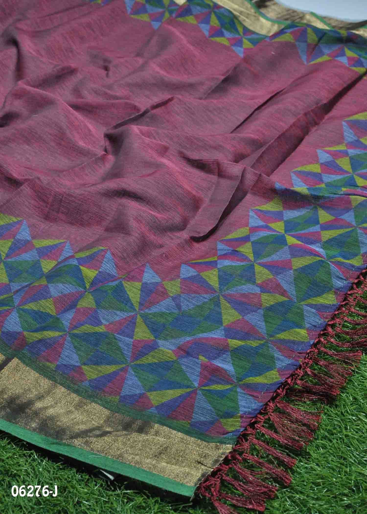 Annapurna- 06276-J Purple Color Excellent Linen Cotton Saree CM1395780 (RR2C)