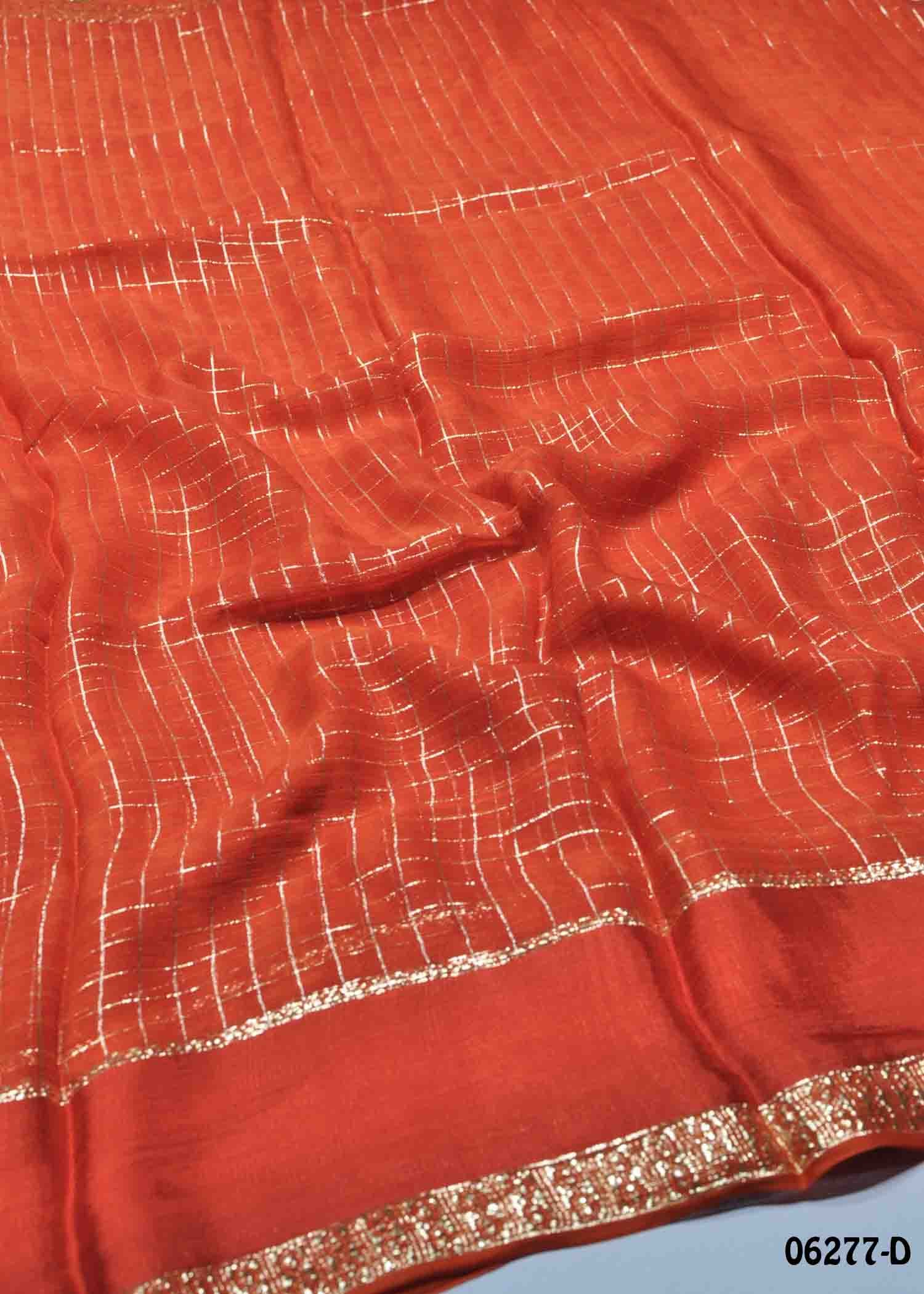 Keerthana - 06277-D Orange Color Excellent Viscose Georgette Saree CM1427520 (RR2C)