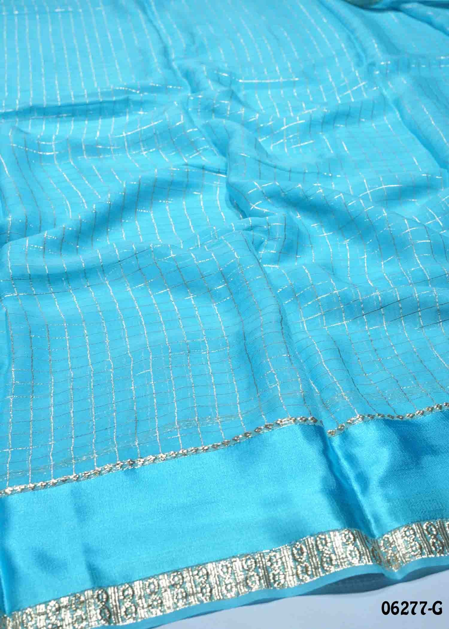 Keerthana - 06277-G Sky blue Color Excellent Viscose Georgette Saree CM1427520 (RR2C)