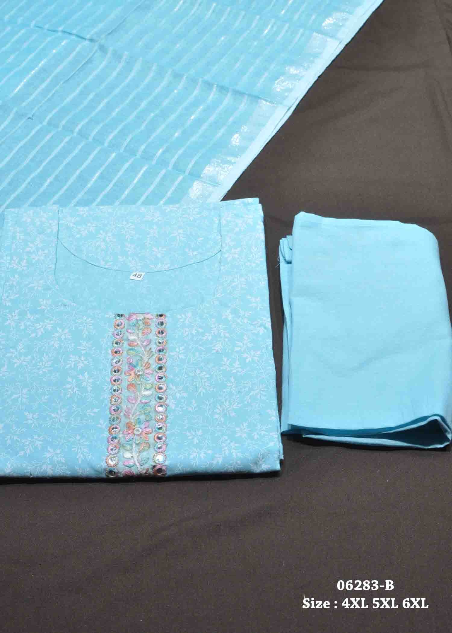Priyadarshini - 06283-B SkyBlue Color Readymade Cotton (Straight Pant) Salwar CM1425748 (RR5E)