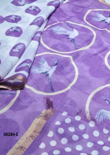 Vindhya - 06284-E  Halfwhite Color Trendy Linen Cotton Saree CM1411149 (RR6D)