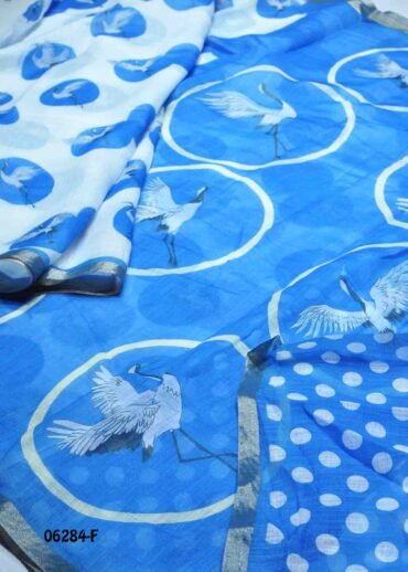 Vindhya - 06284-F  Halfwhite Color Trendy Linen Cotton Saree CM1411149 (RR6D)