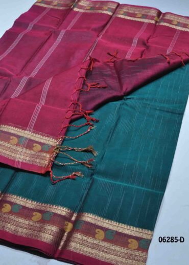 Nainika - 06285-D  PineGreen Color Traditional Bengal Cotton Saree CM1418249 (RR4B)
