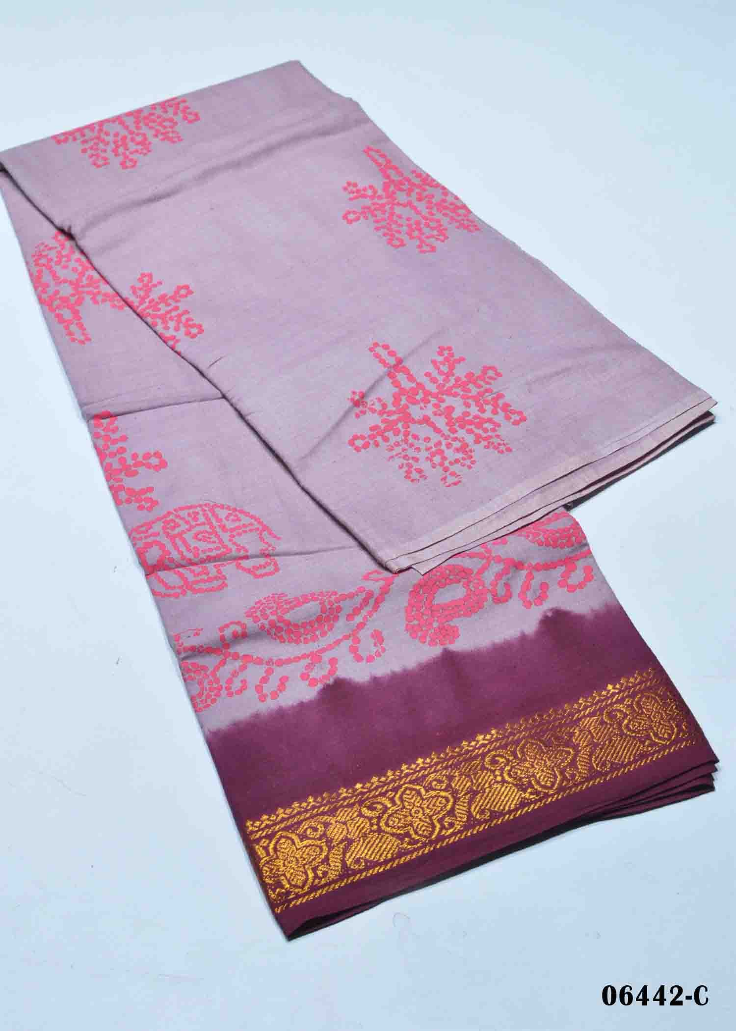 Vrusha - 06442-C LightPurple Color Excellent Soft MDU Cotton Saree CM1416817 (RR4C)