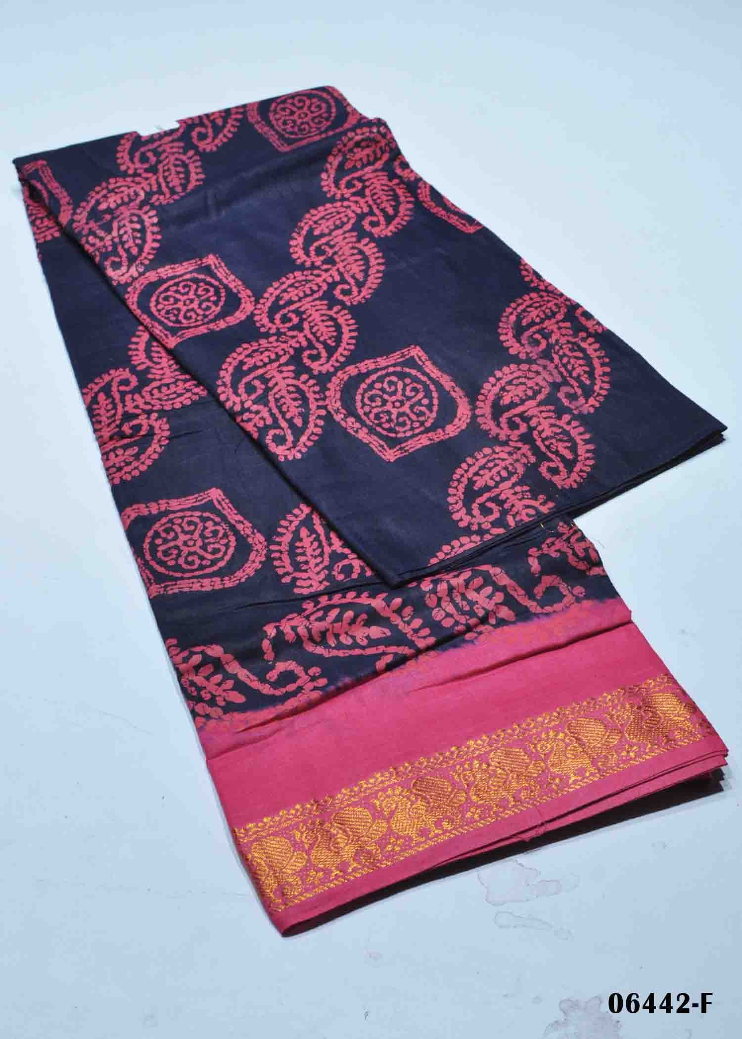 Vrusha - 06442-F NavyBlue Color Excellent Soft MDU Cotton Saree CM1416817 (RR4C)