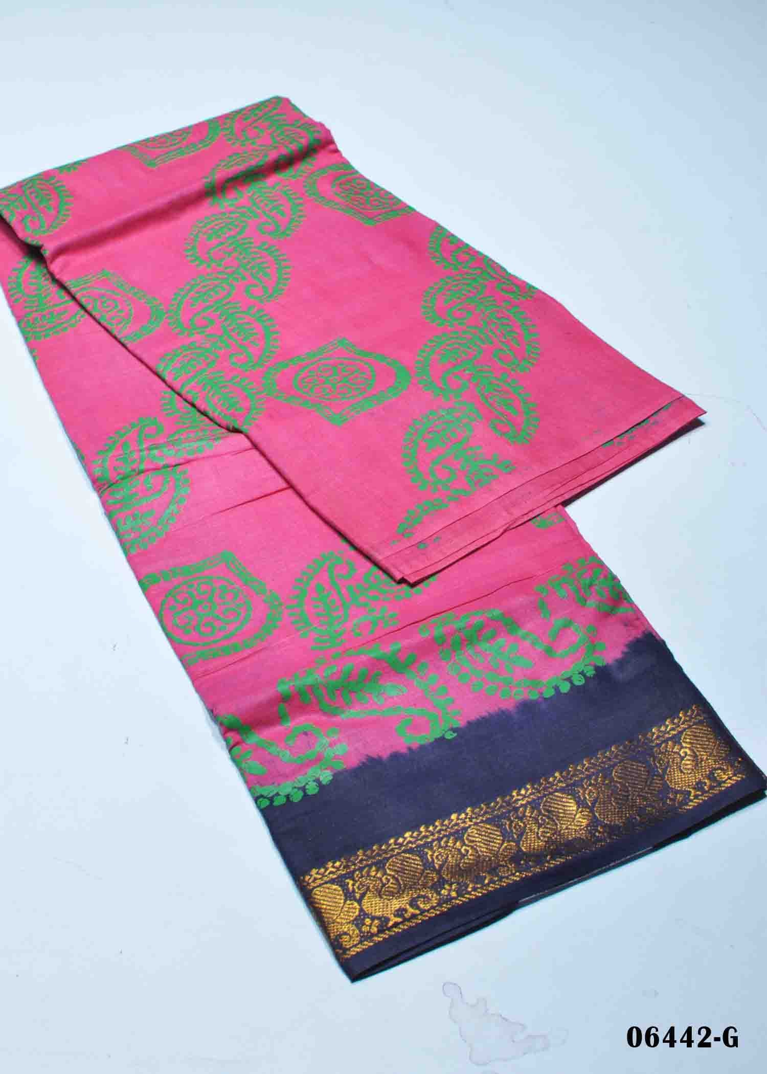 Vrusha - 06442-G Pink Color Excellent Soft MDU Cotton Saree CM1416817 (RR4C)