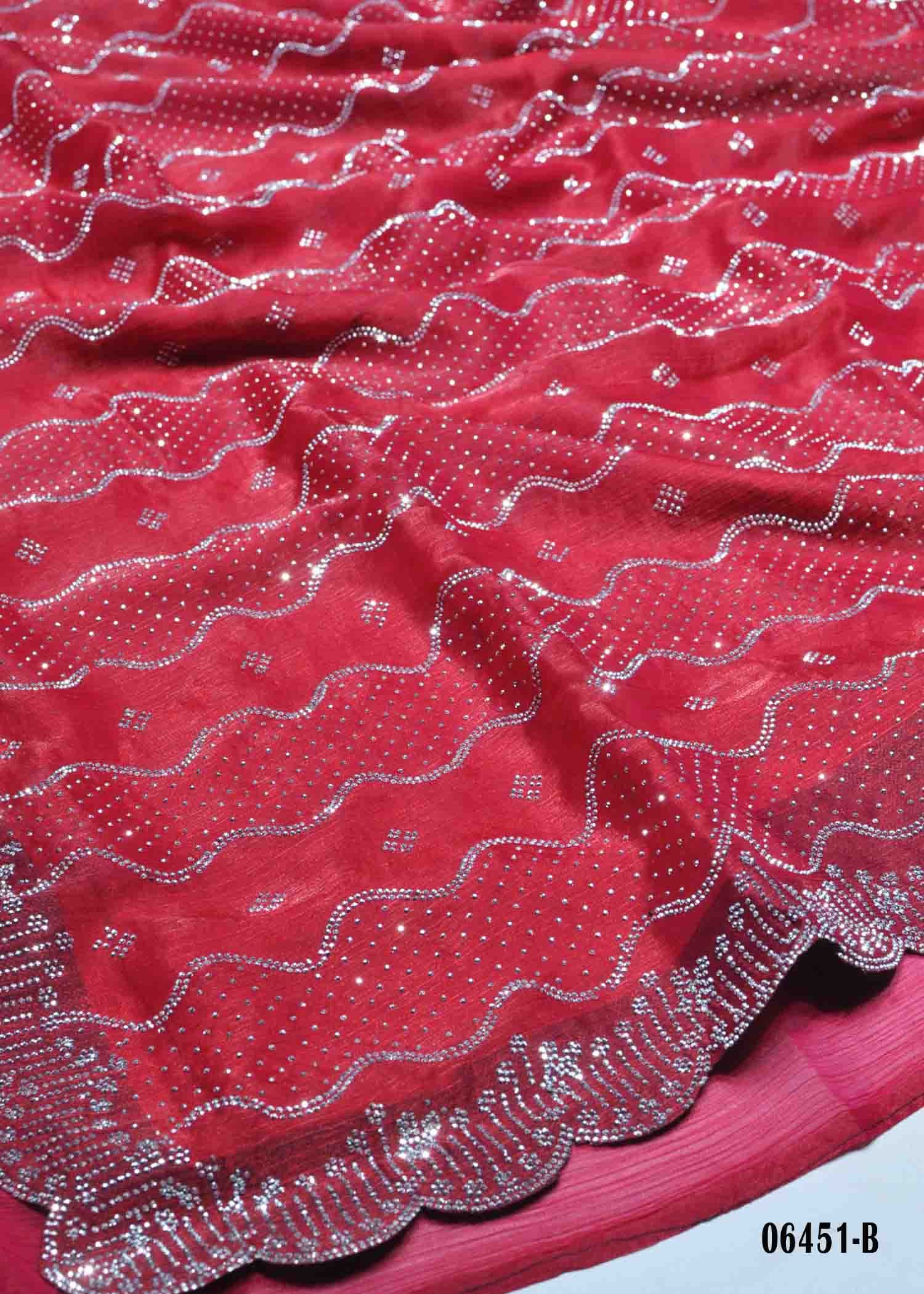 Nivitha - 06451-B DarkPink Color Stone Work Fancy Saree CM1412314