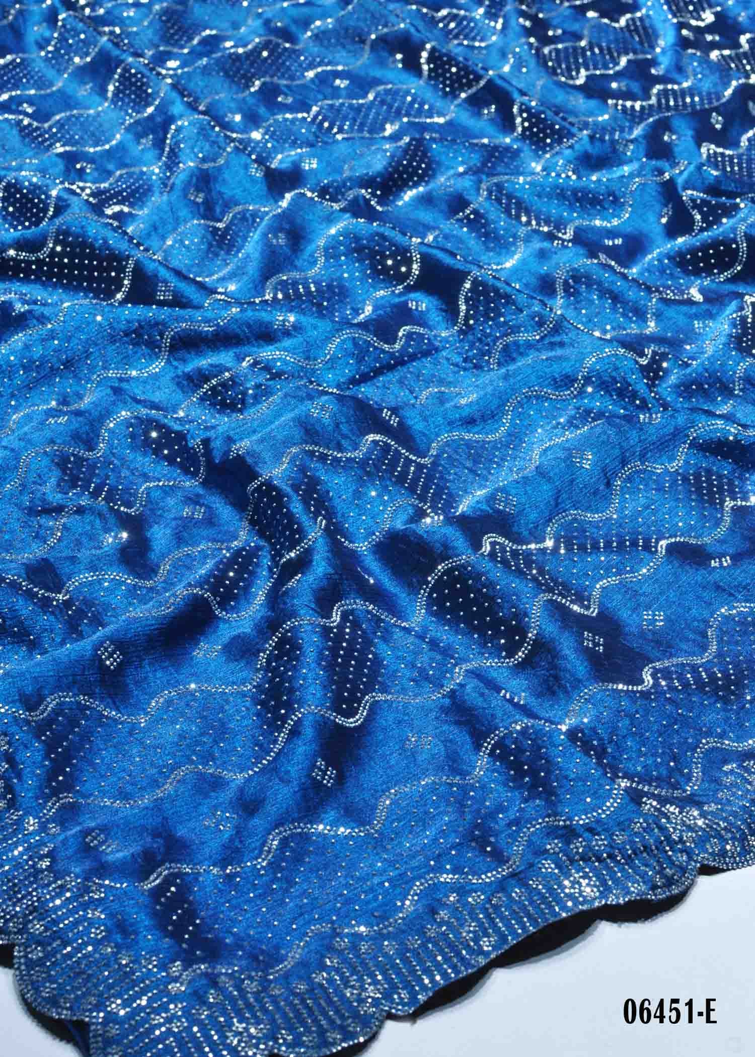 Nivitha - 06451-E Blue Color Stone Work Fancy Saree CM1412314