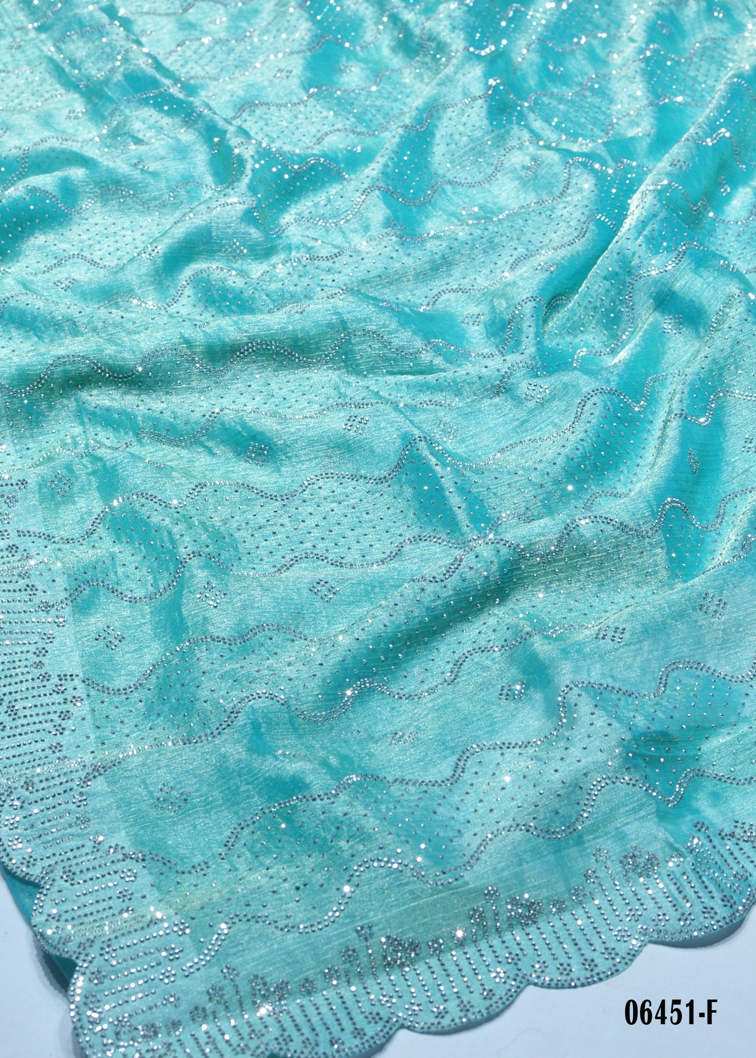 Nivitha - 06451-F Cyan Color Stone Work Fancy Saree CM1412314